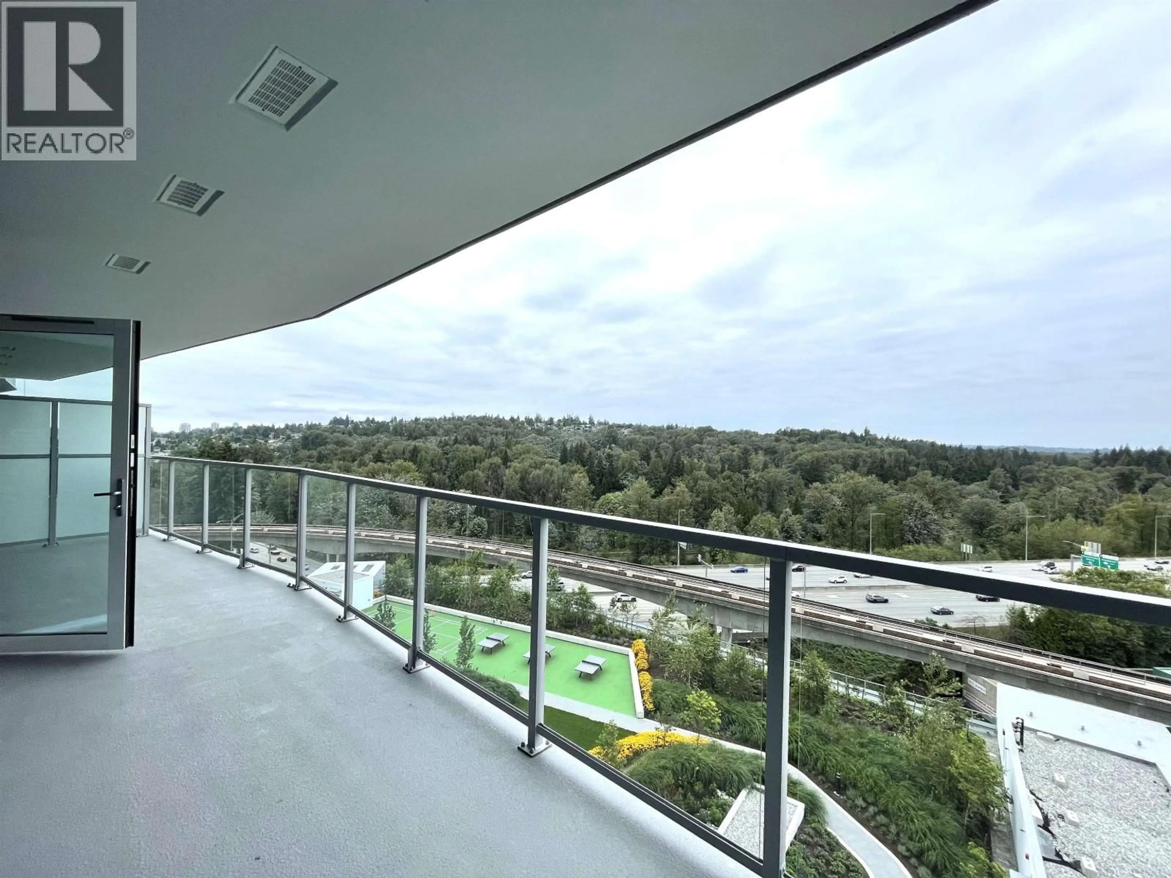 Balcony in the apartment, city buildings view from balcony for 1208 - 318 ALDERSON AVENUE, Coquitlam British Columbia V3K0J1