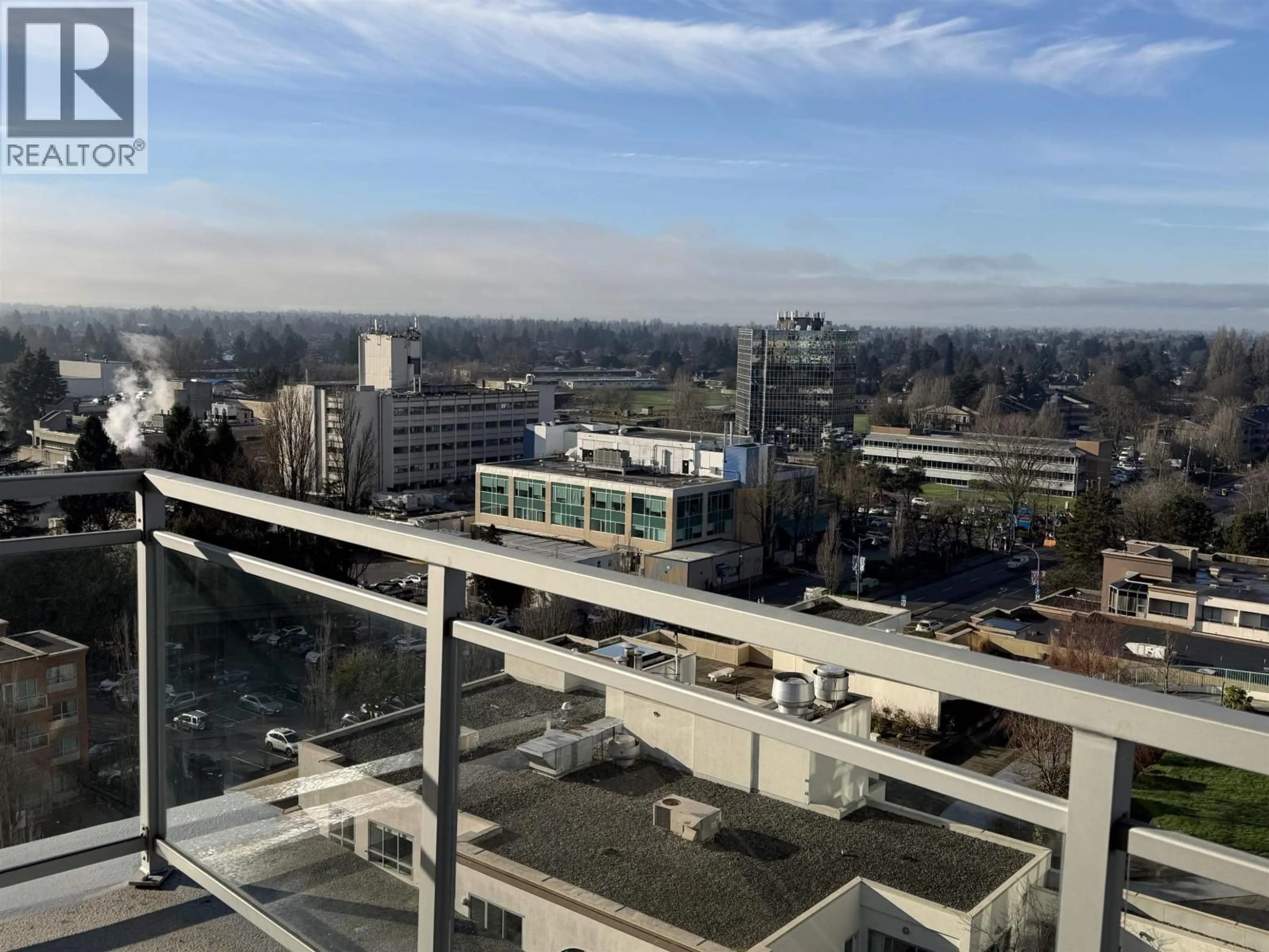 Balcony in the apartment, city buildings view from balcony for 1708 - 5900 ALDERBRIDGE WAY, Richmond British Columbia V6X0B6