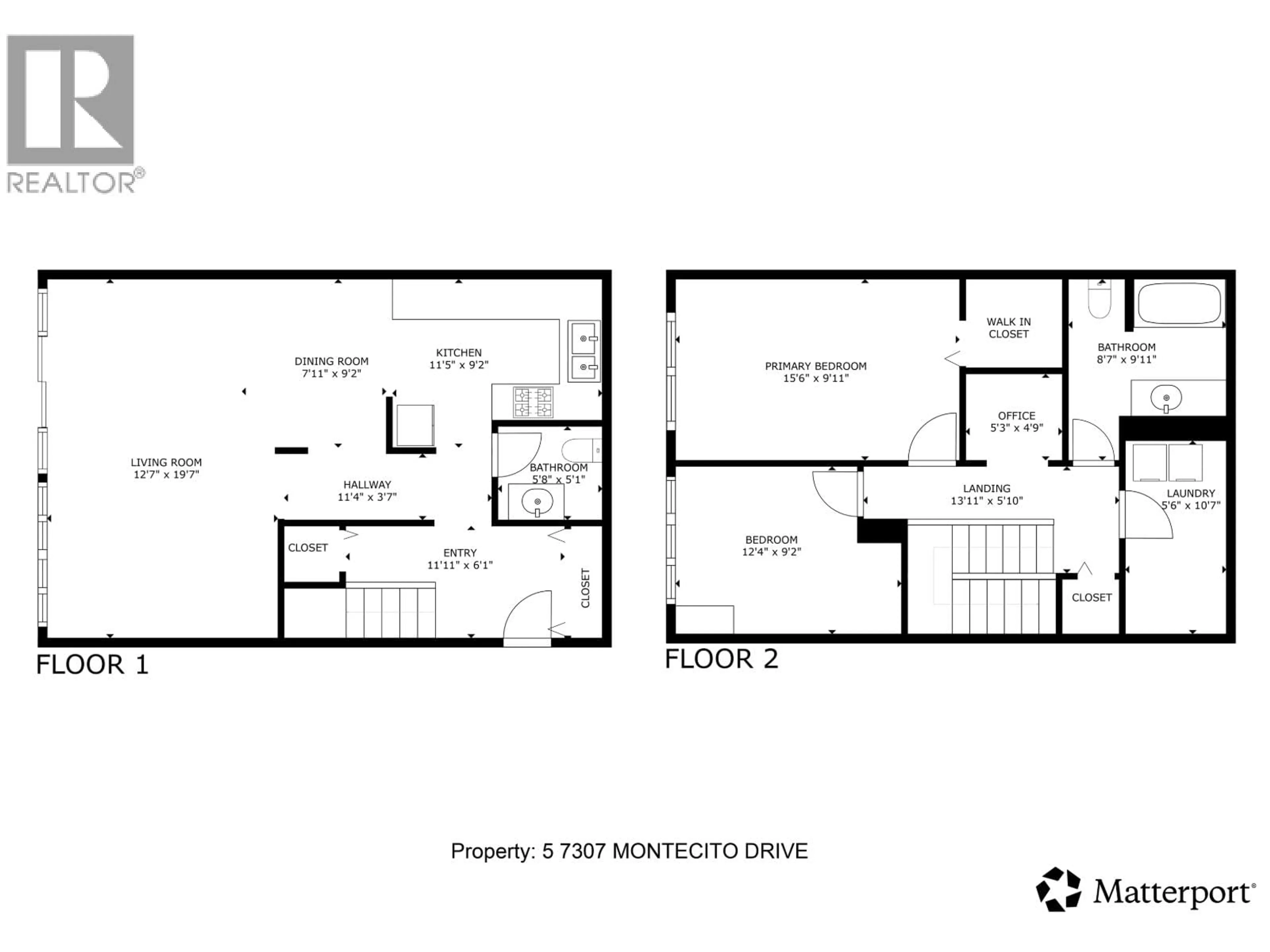 Floor plan for 5 - 7307 MONTECITO DRIVE, Burnaby British Columbia V5A1R2