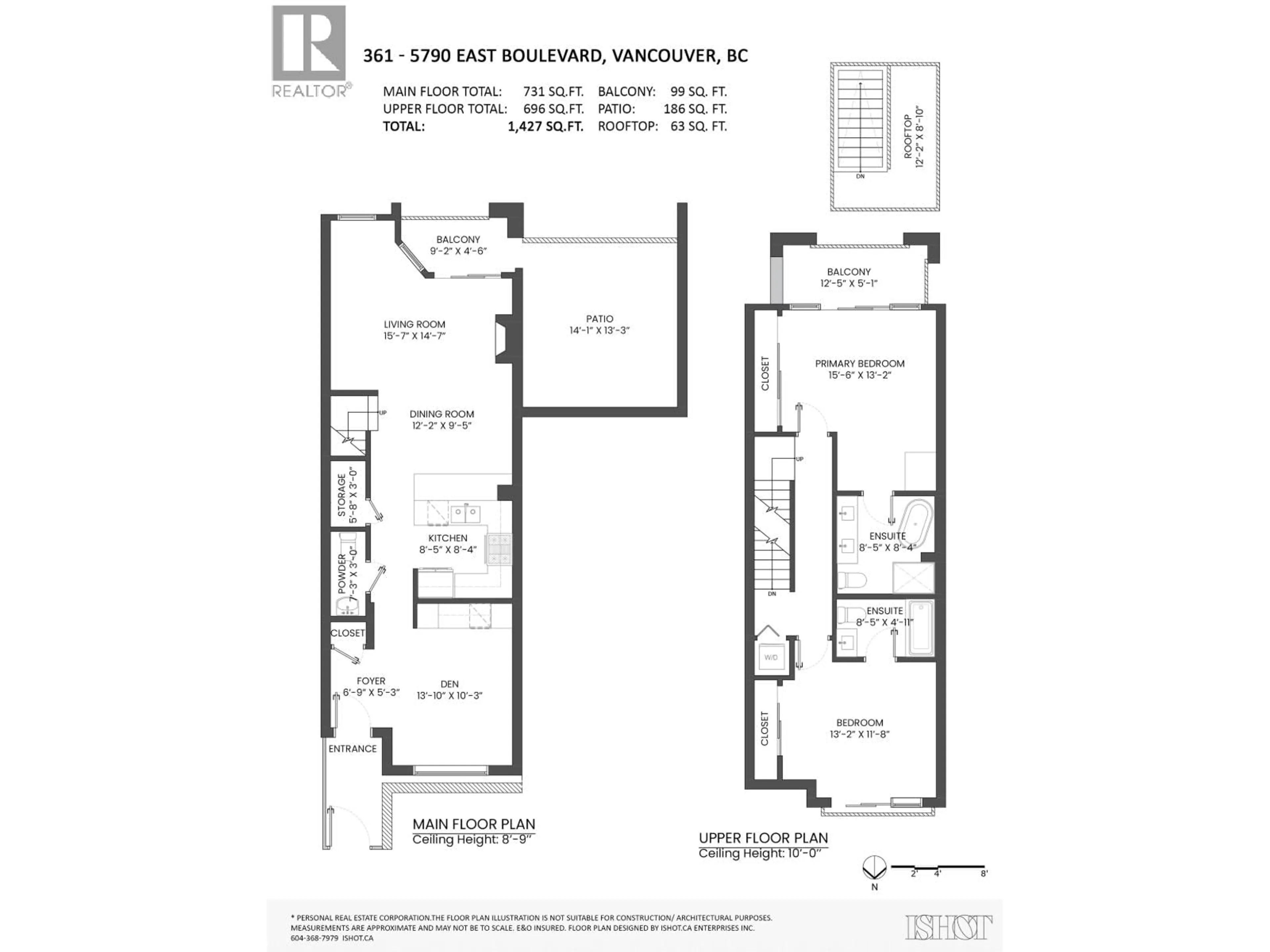 Floor plan for 361 - 5790 BOULEVARD, Vancouver British Columbia V6M4M4