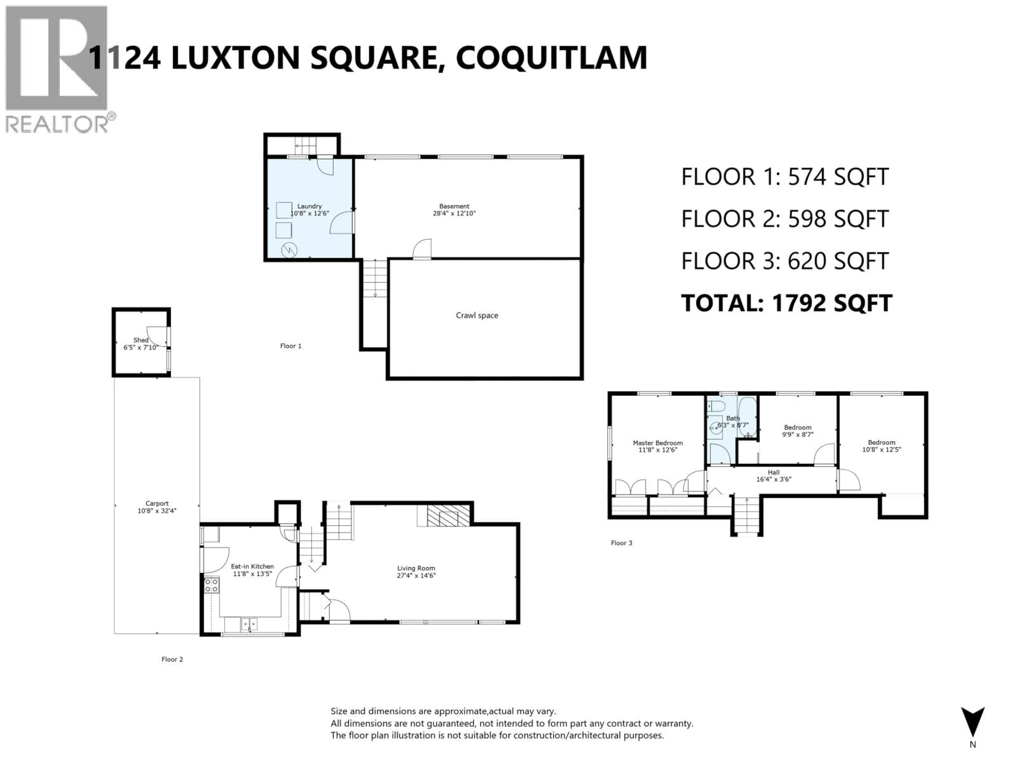 Floor plan for 1124 LUXTON SQUARE, Coquitlam British Columbia V3J5E1