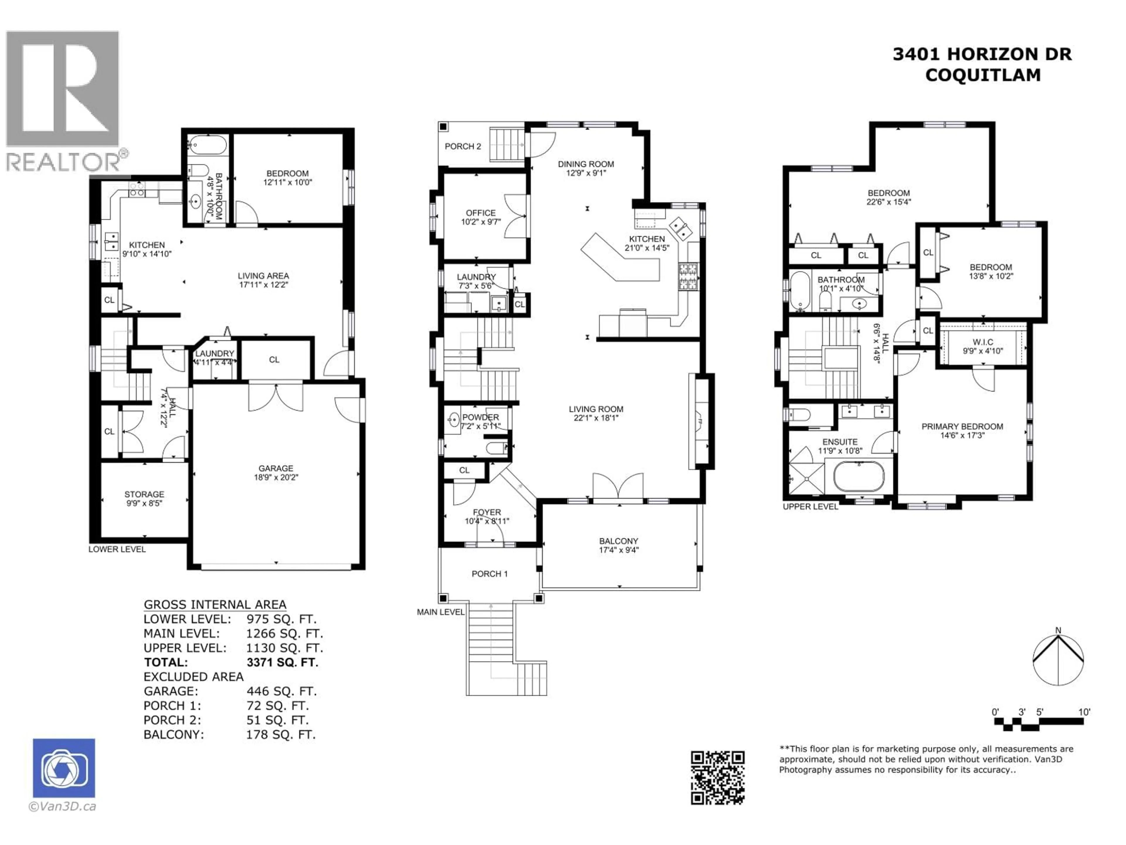Floor plan for 3401 HORIZON DRIVE, Coquitlam British Columbia V3E0E4