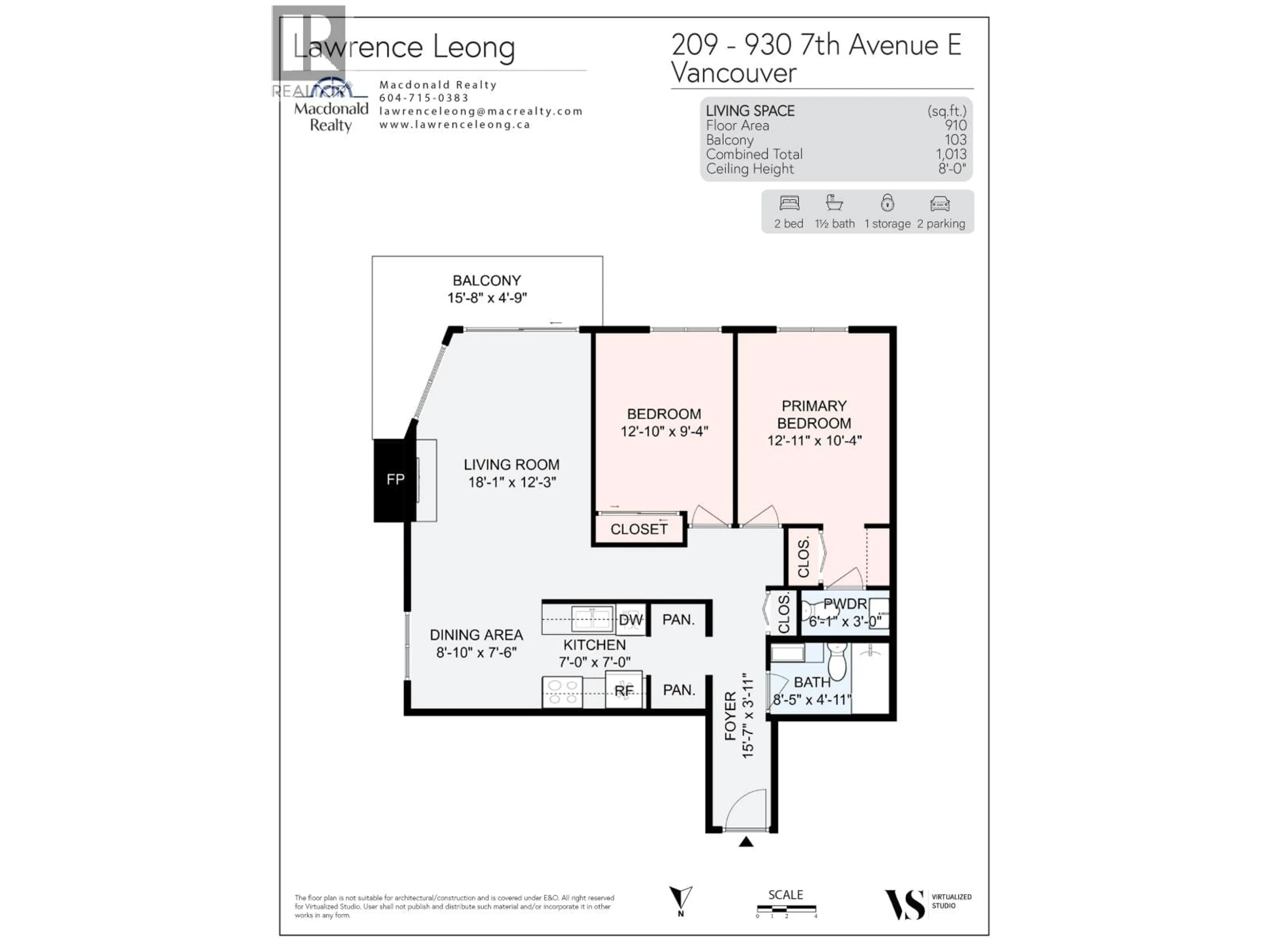 Floor plan for 209 - 930 7TH AVENUE, Vancouver British Columbia V5T1P6
