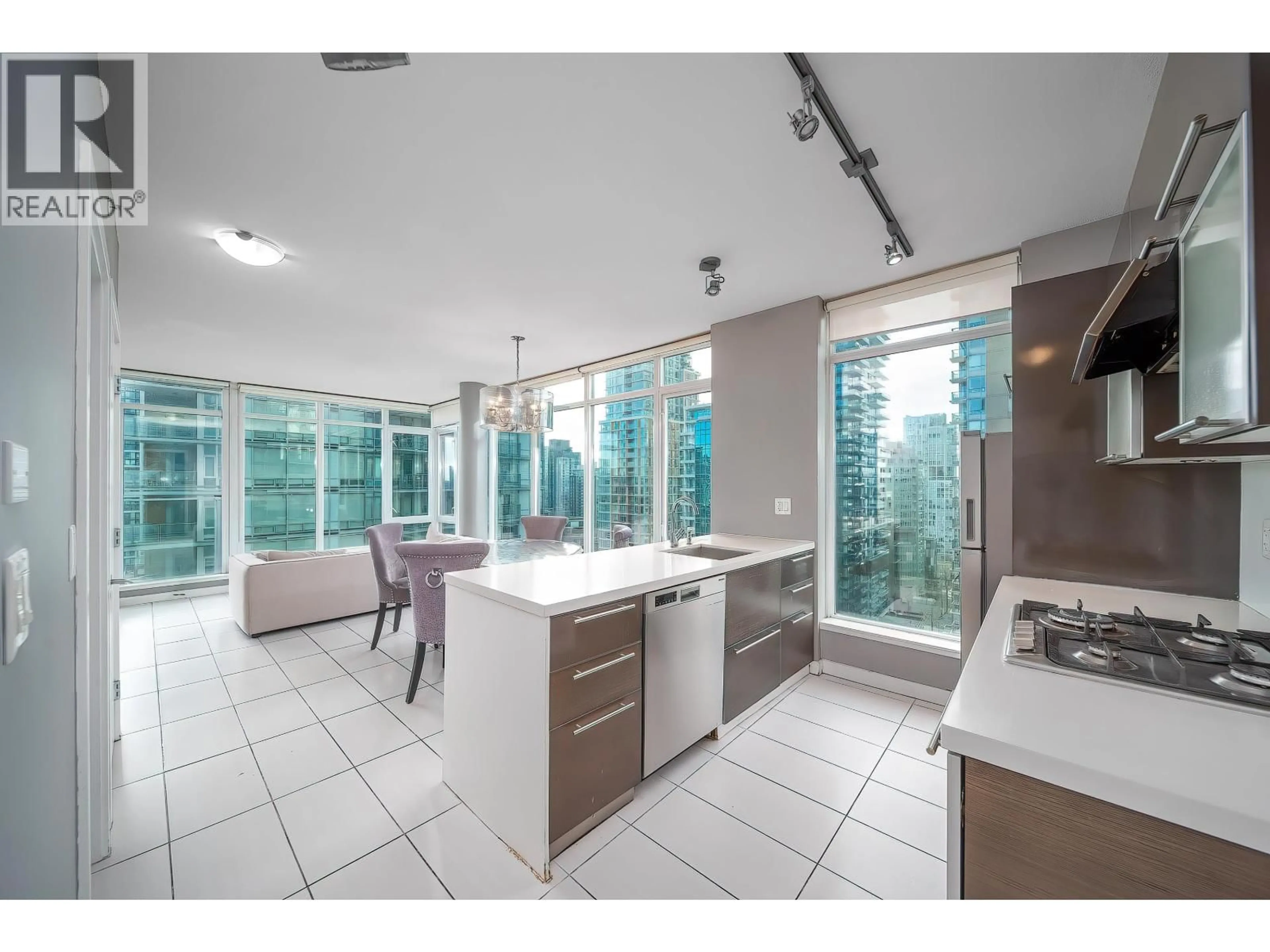 Open concept kitchen, ceramic/tile floor for 1403 - 1252 HORNBY STREET, Vancouver British Columbia V6Z1W2