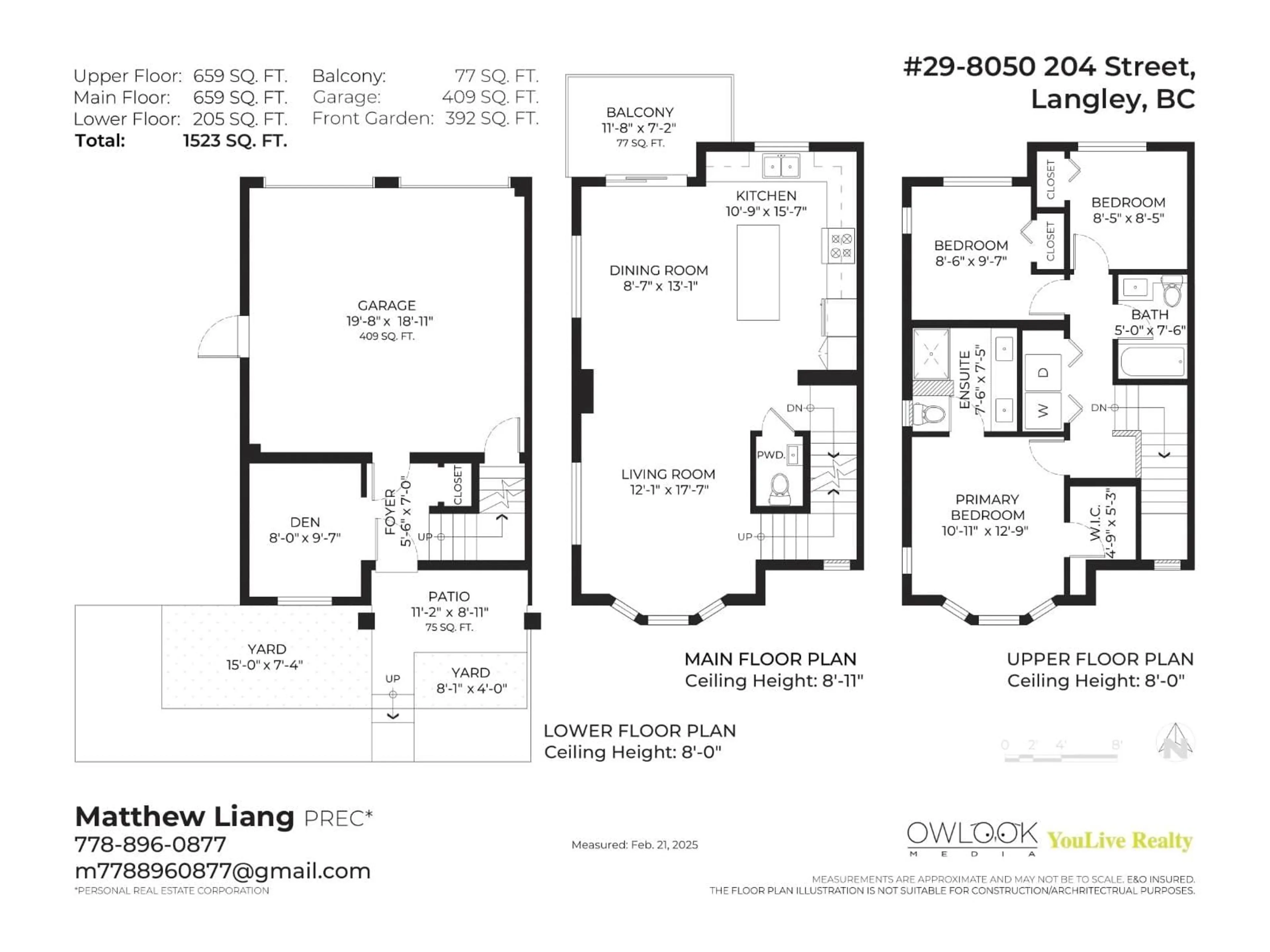 Floor plan for 29 - 8050 204 STREET, Langley British Columbia V2Y0X1