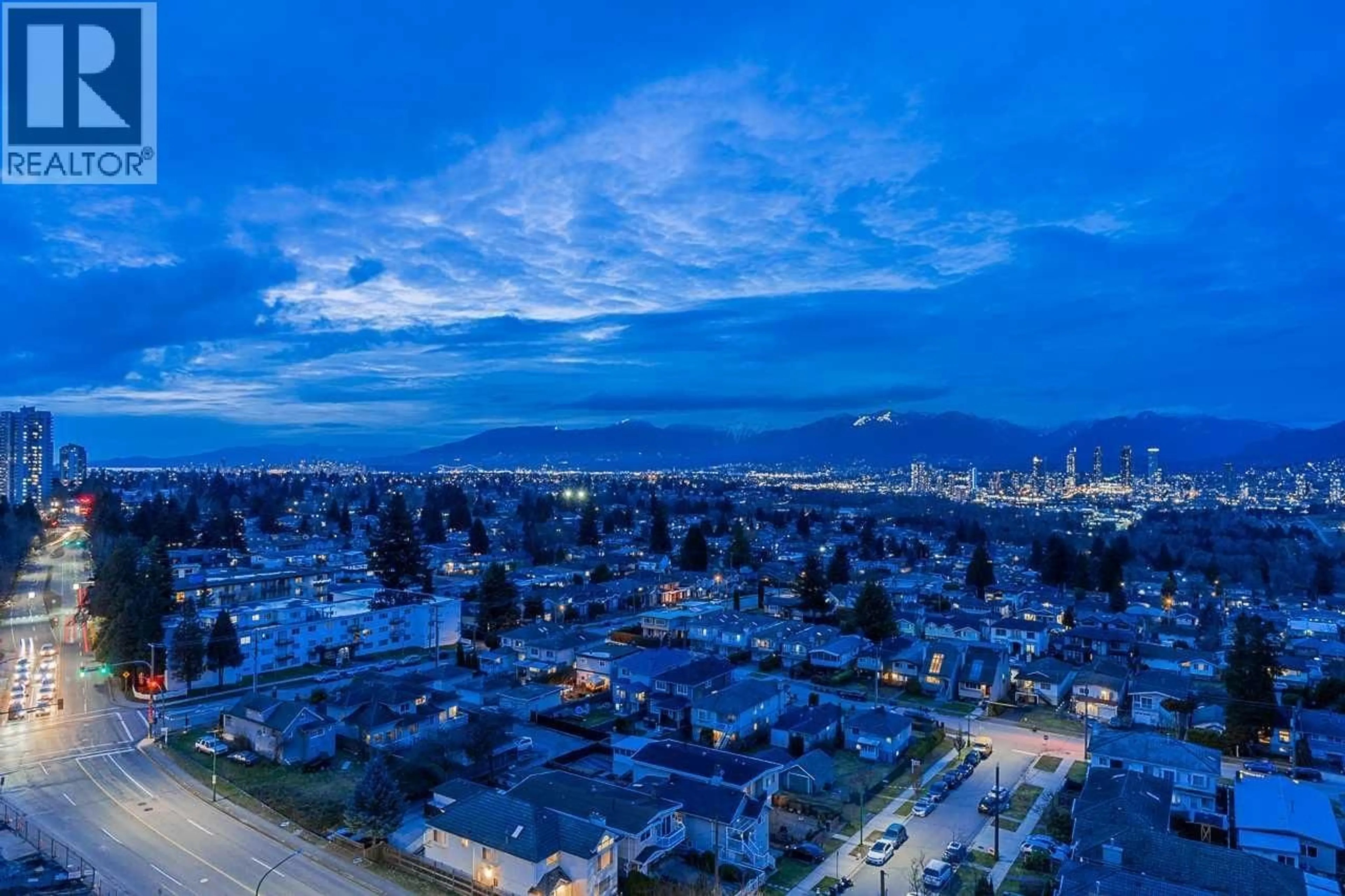 A pic from outside/outdoor area/front of a property/back of a property/a pic from drone, mountain view for 1405 - 6070 MCMURRAY AVENUE, Burnaby British Columbia V5H4J3