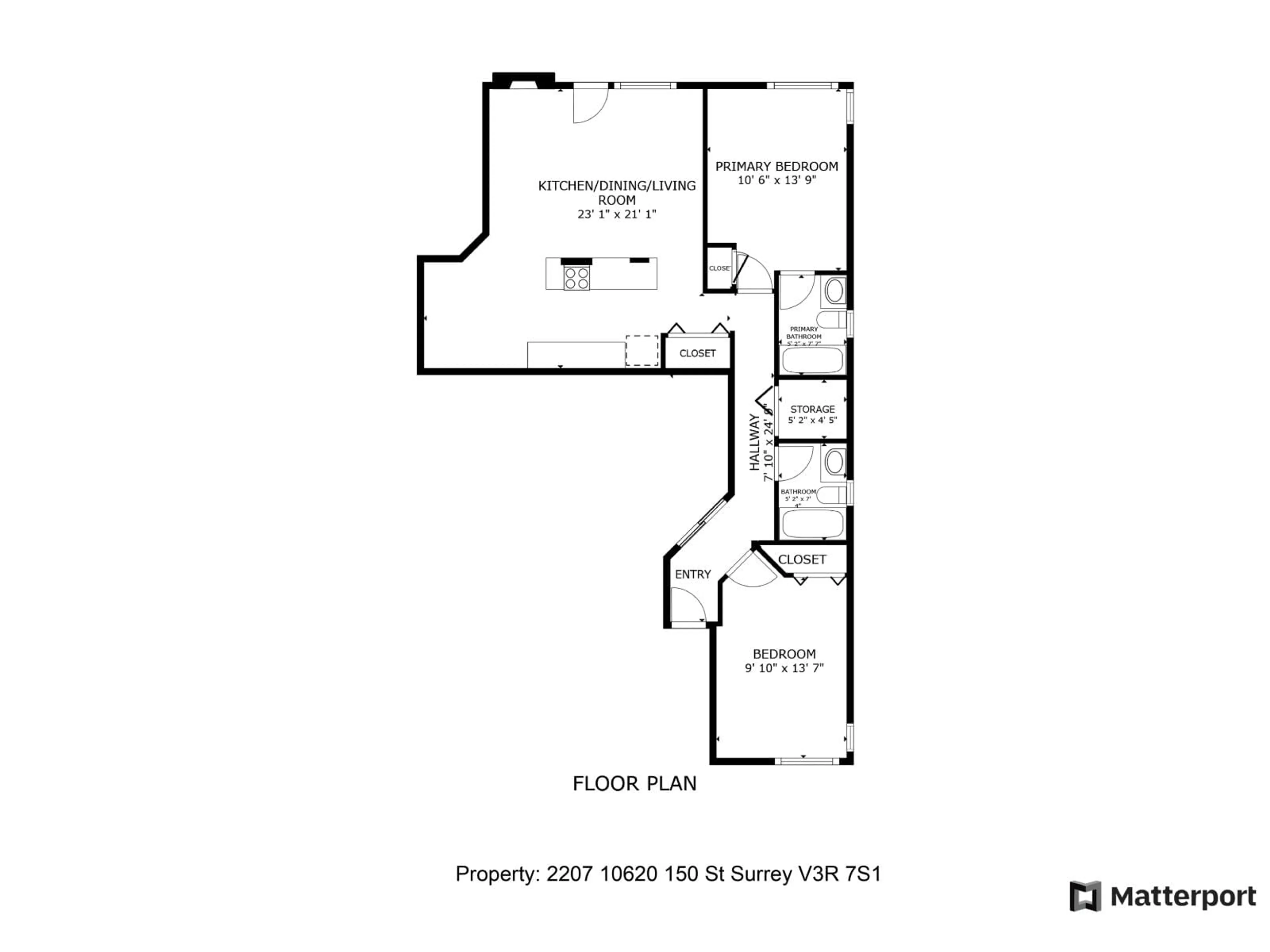 Floor plan for 2207 - 10620 150 STREET, Surrey British Columbia V3R7K3