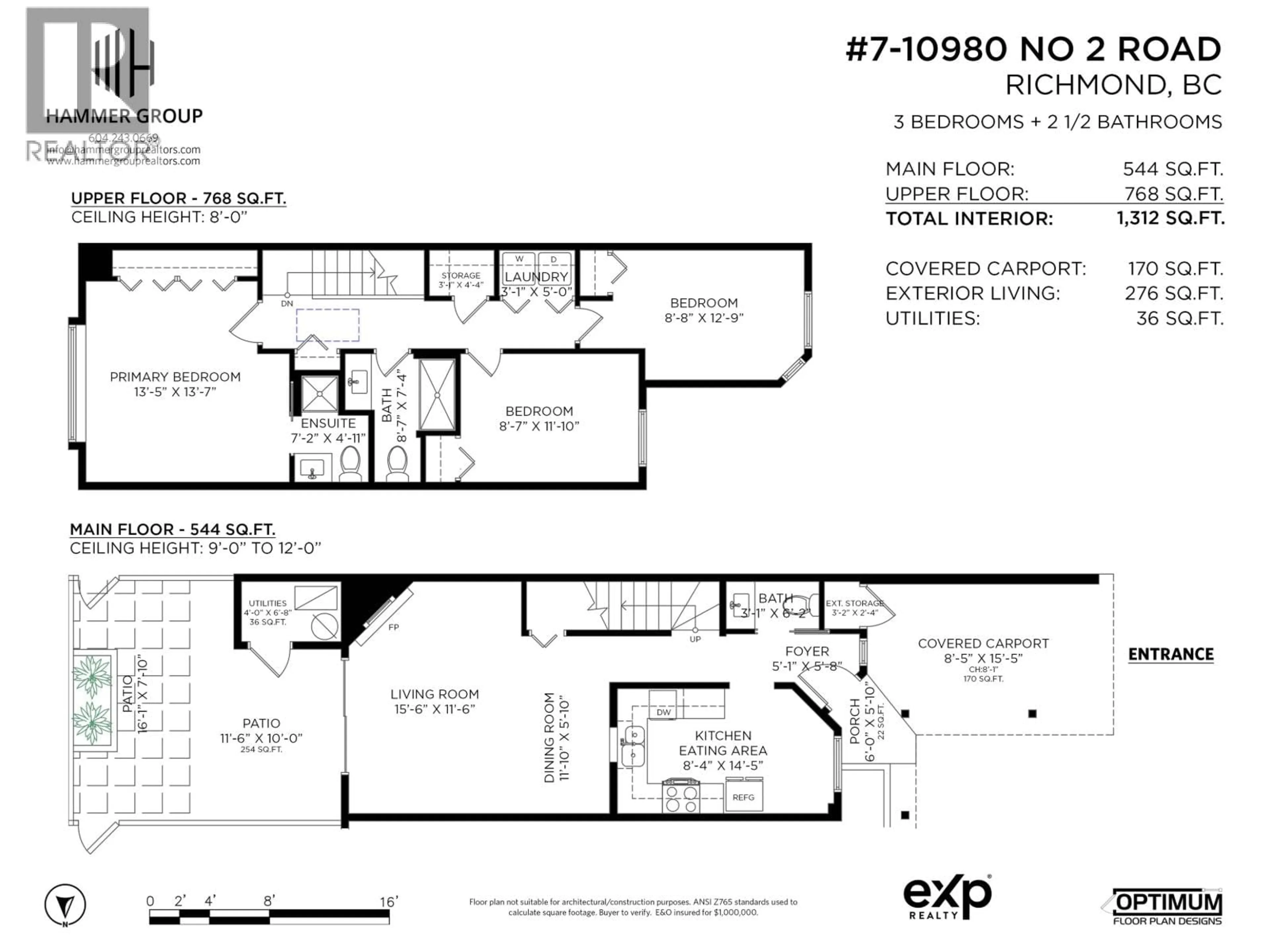 Floor plan for 7 - 10980 NO. 2 ROAD, Richmond British Columbia V7E2E3