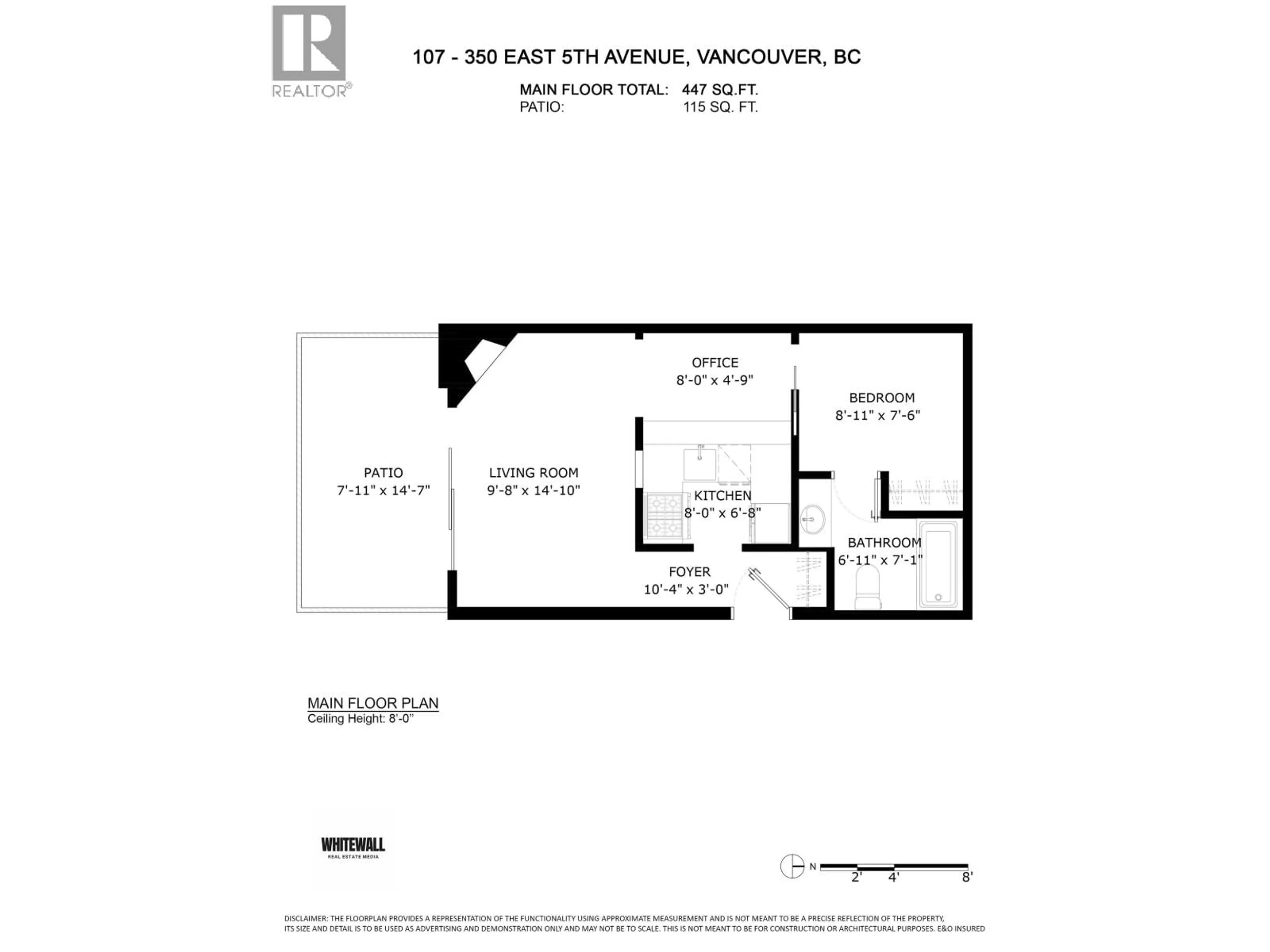 Floor plan for 107 - 350 5TH AVENUE, Vancouver British Columbia V5T1H4