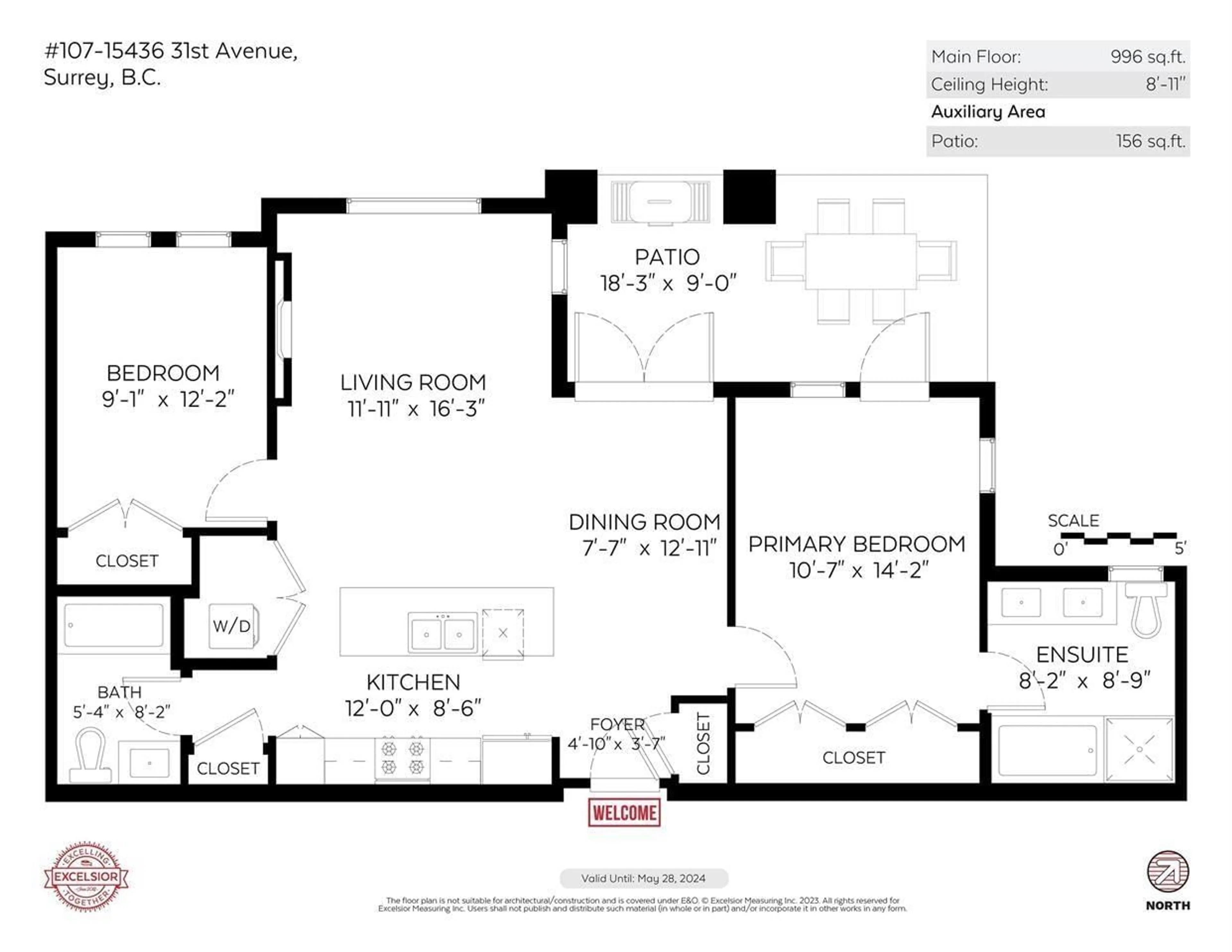 Floor plan for 107 - 15436 31 AVENUE, Surrey British Columbia V3Z1H3