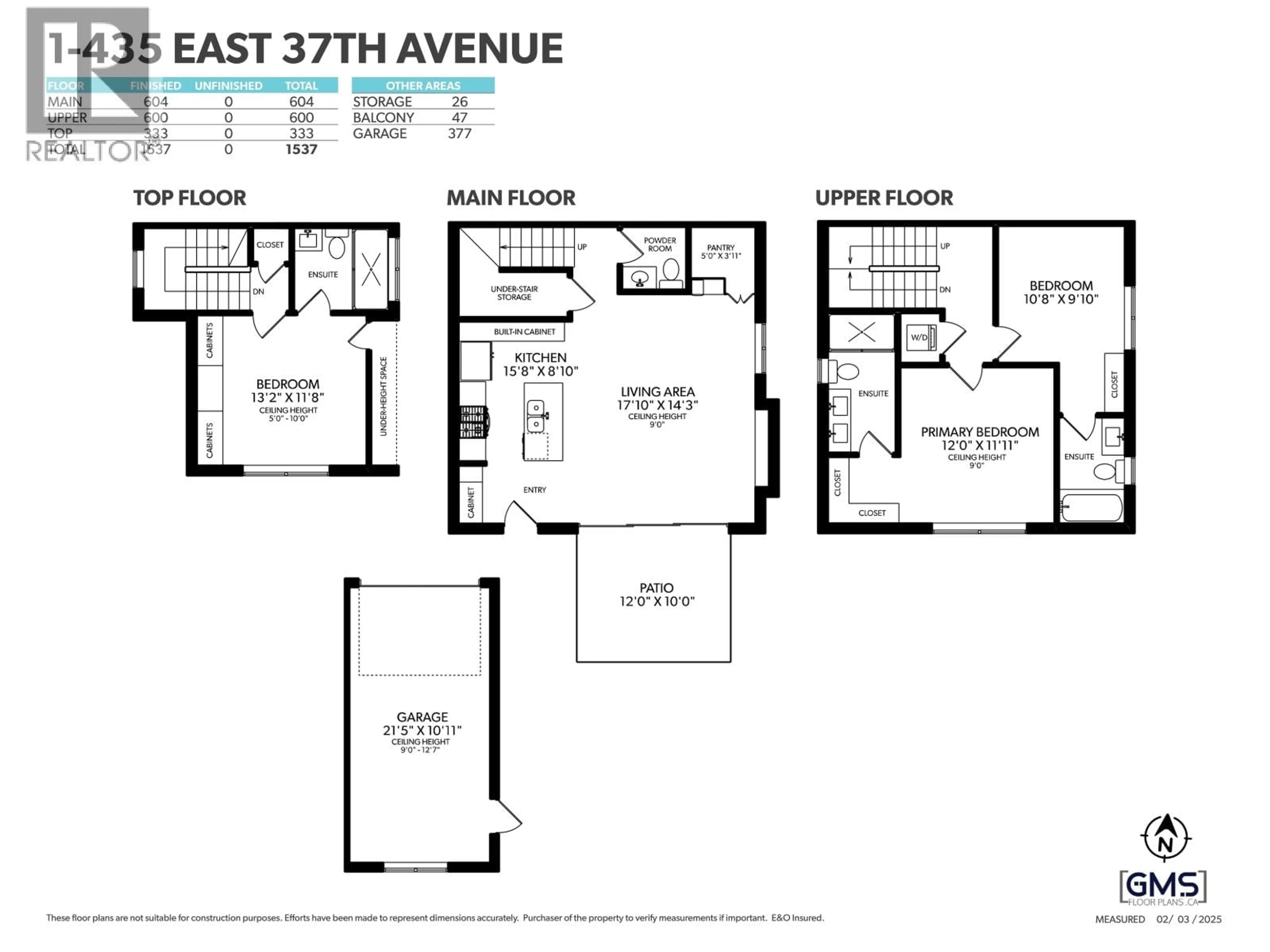 Floor plan for 1 - 435 37TH AVENUE, Vancouver British Columbia V5W1E8