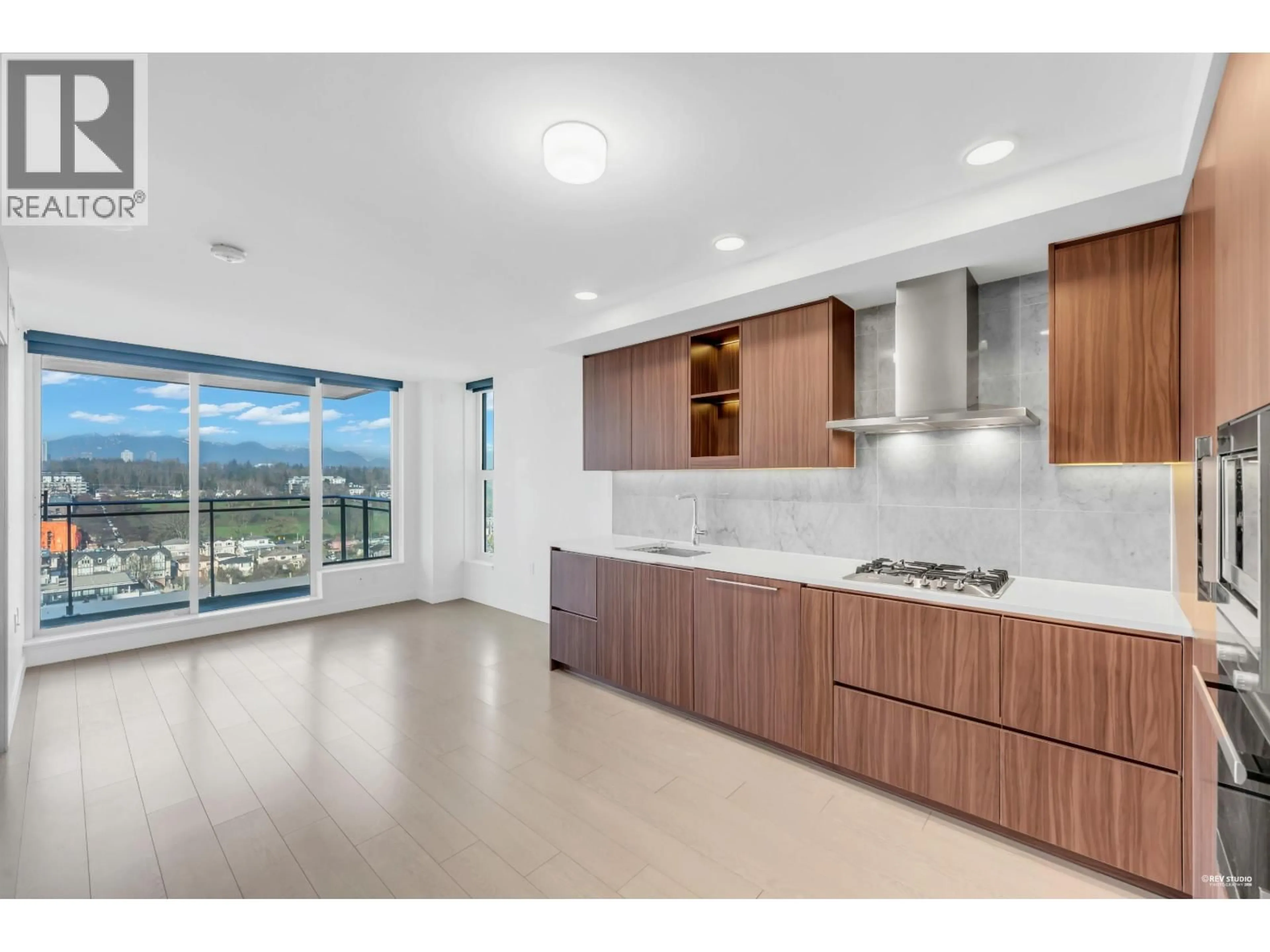 Open concept kitchen, ceramic/tile floor for 2208 - 455 SW MARINE DRIVE, Vancouver British Columbia V5X0H3