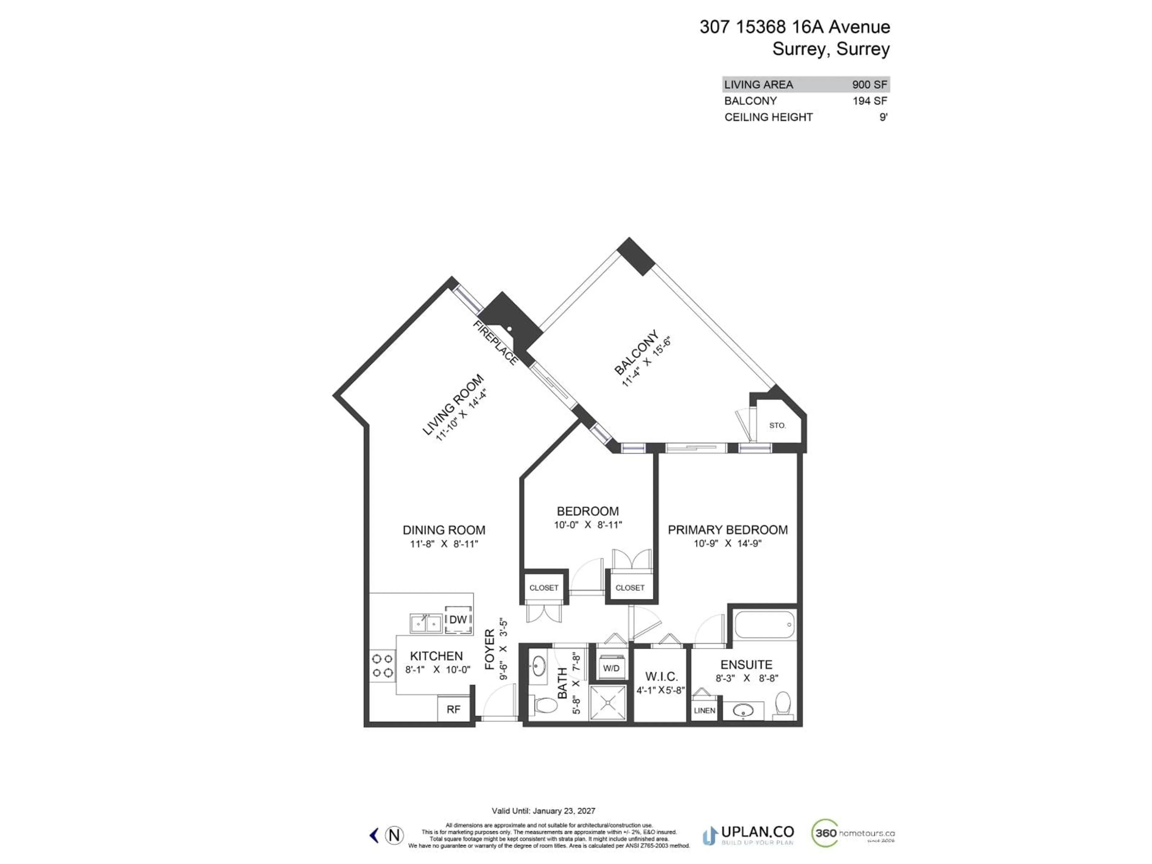 Floor plan for 307 - 15368 16A AVENUE, Surrey British Columbia V4A1S9