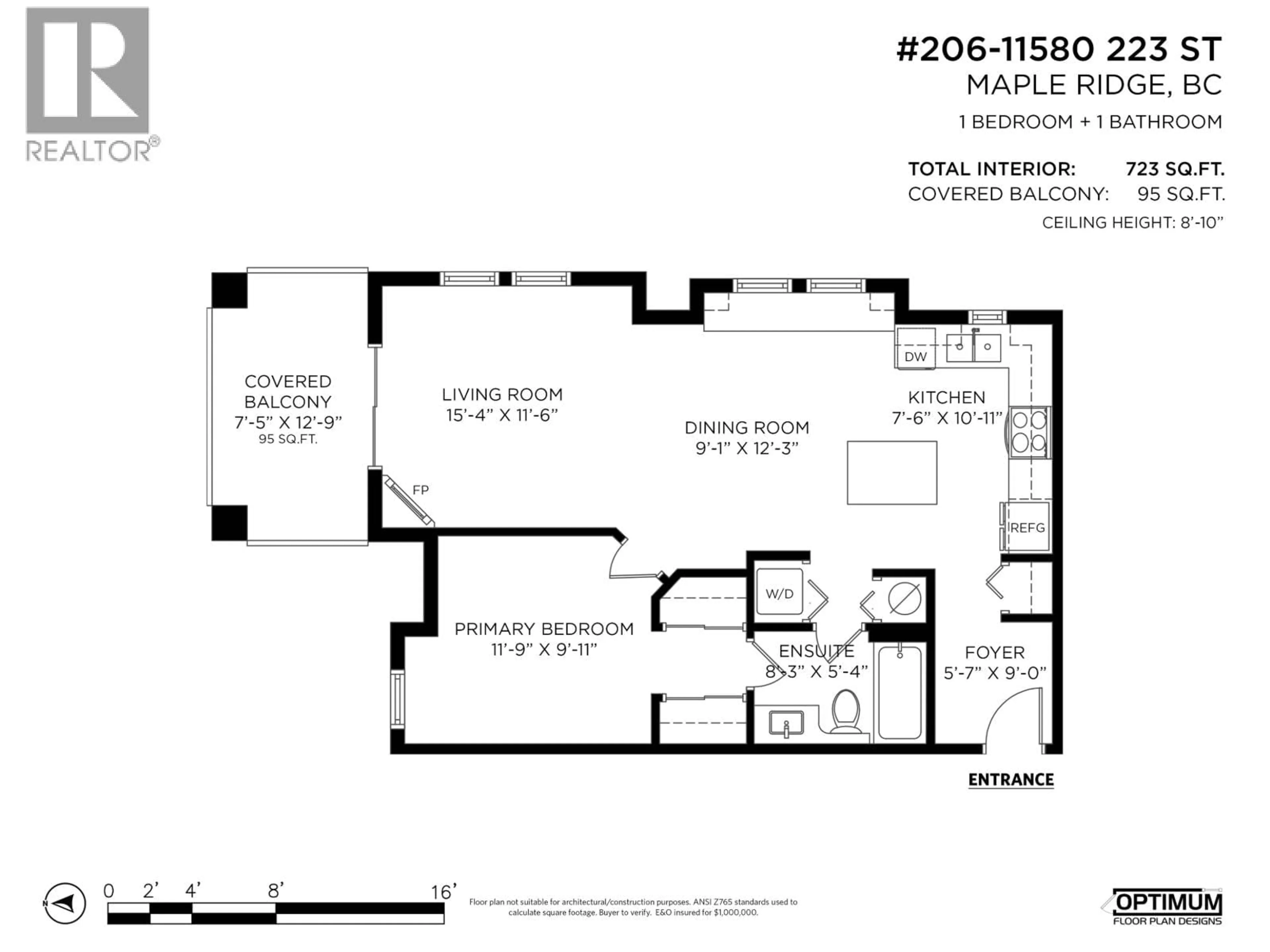 Floor plan for 206 - 11580 223 STREET, Maple Ridge British Columbia V2X9H1