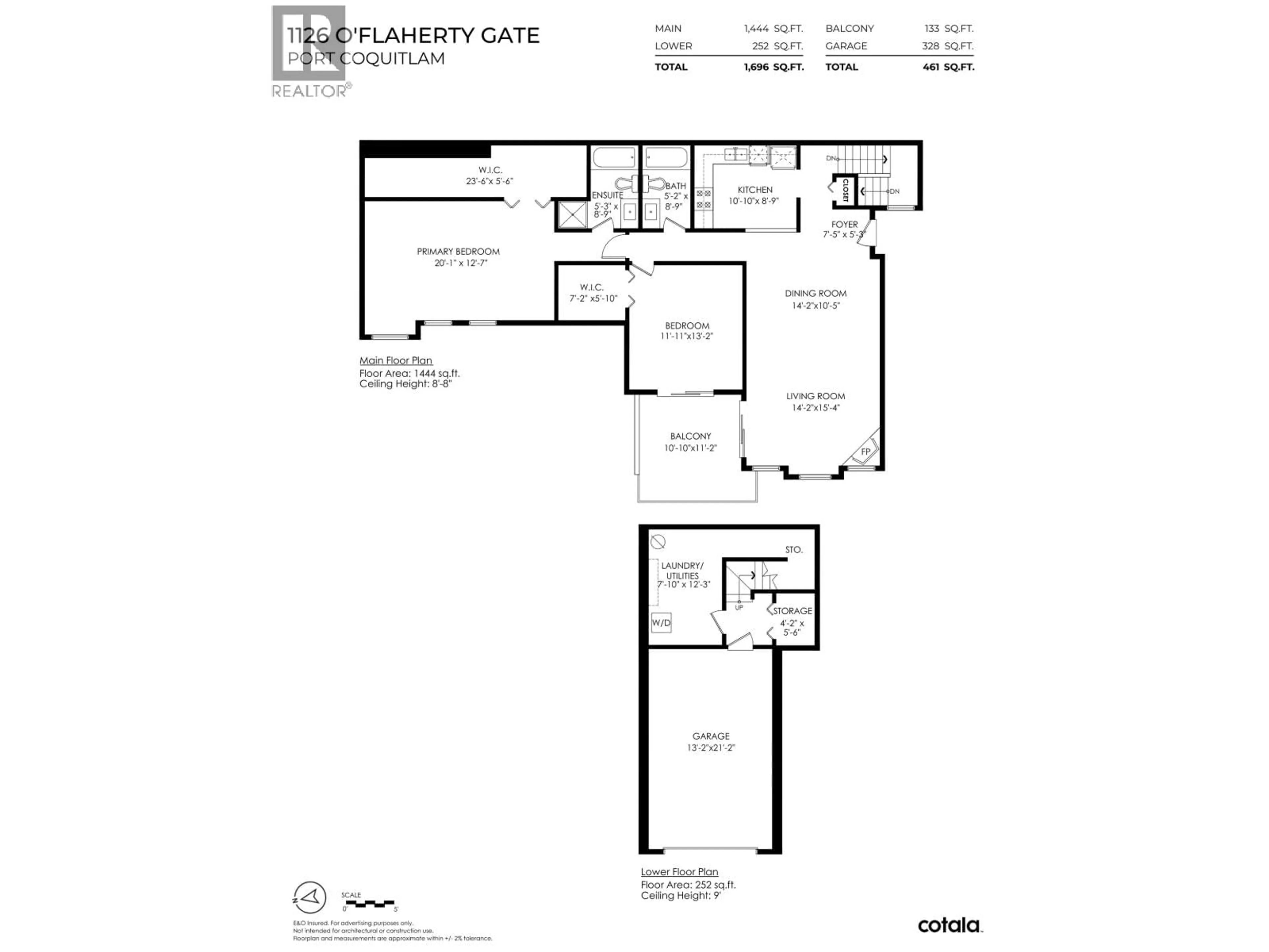 Floor plan for 1126 O'FLAHERTY GATE, Port Coquitlam British Columbia V3C6H2
