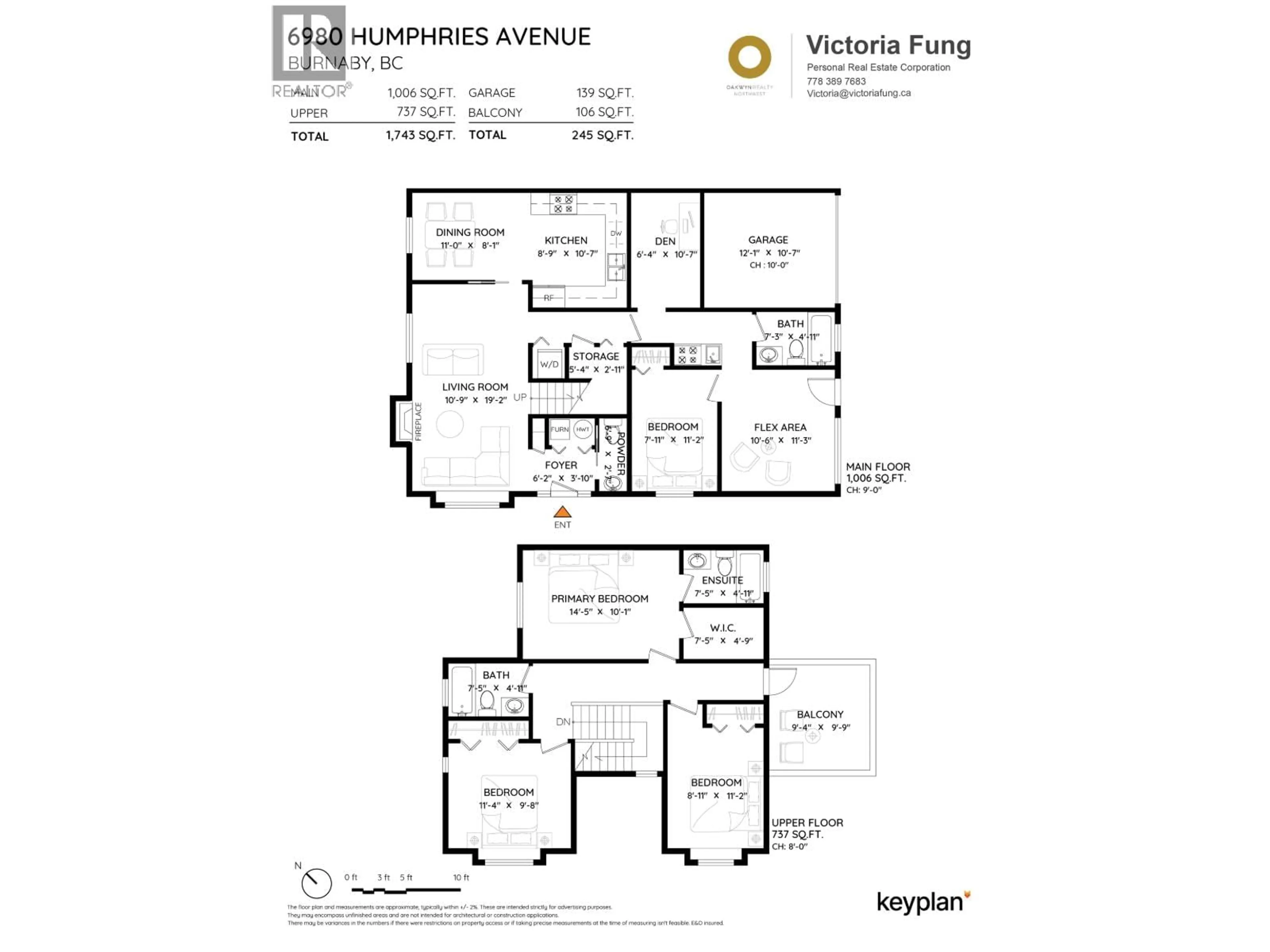 Floor plan for 6980 HUMPHRIES AVENUE, Burnaby British Columbia V5E4N4
