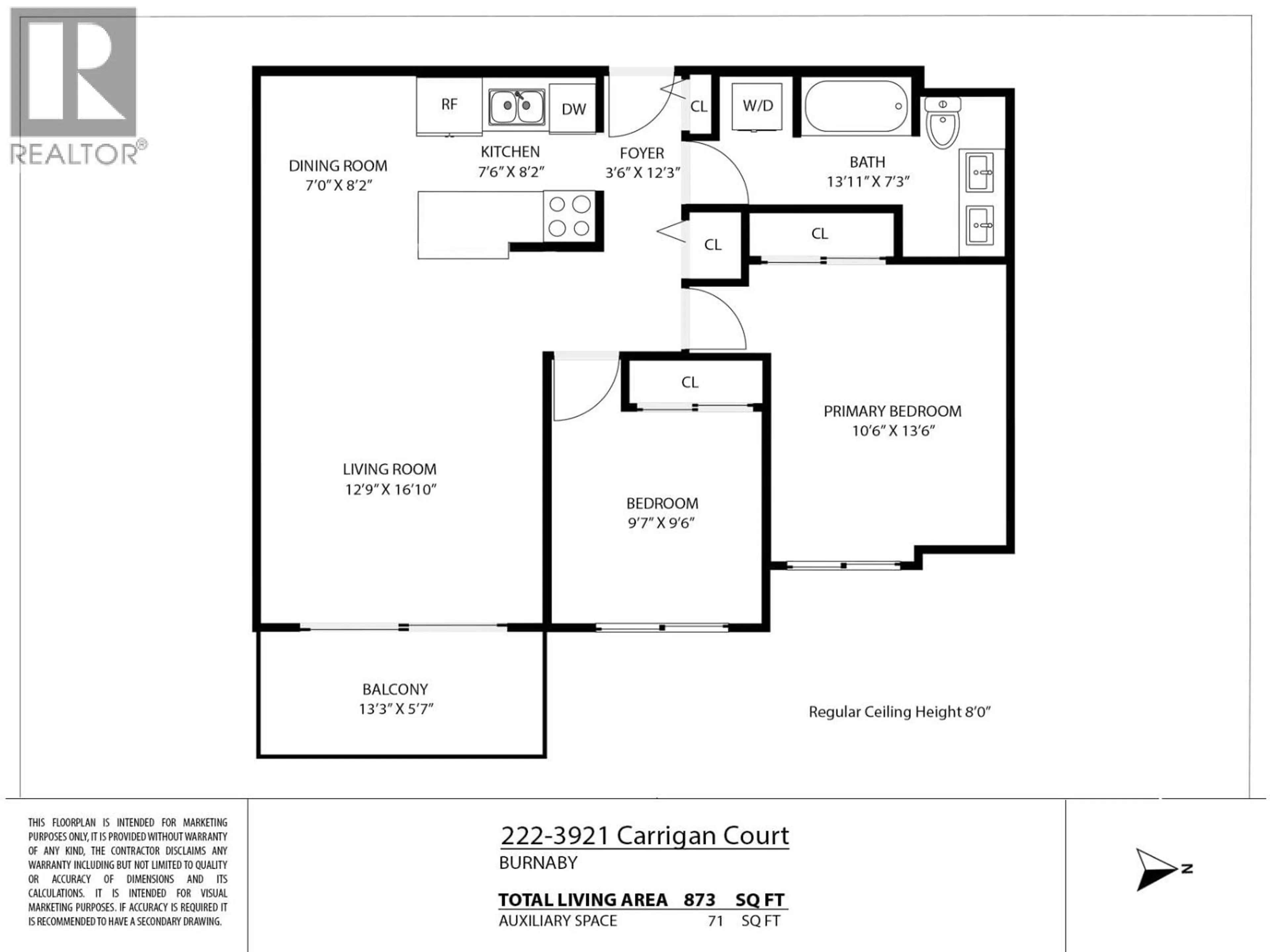 Floor plan for 222 - 3921 CARRIGAN COURT, Burnaby British Columbia V3N4J7