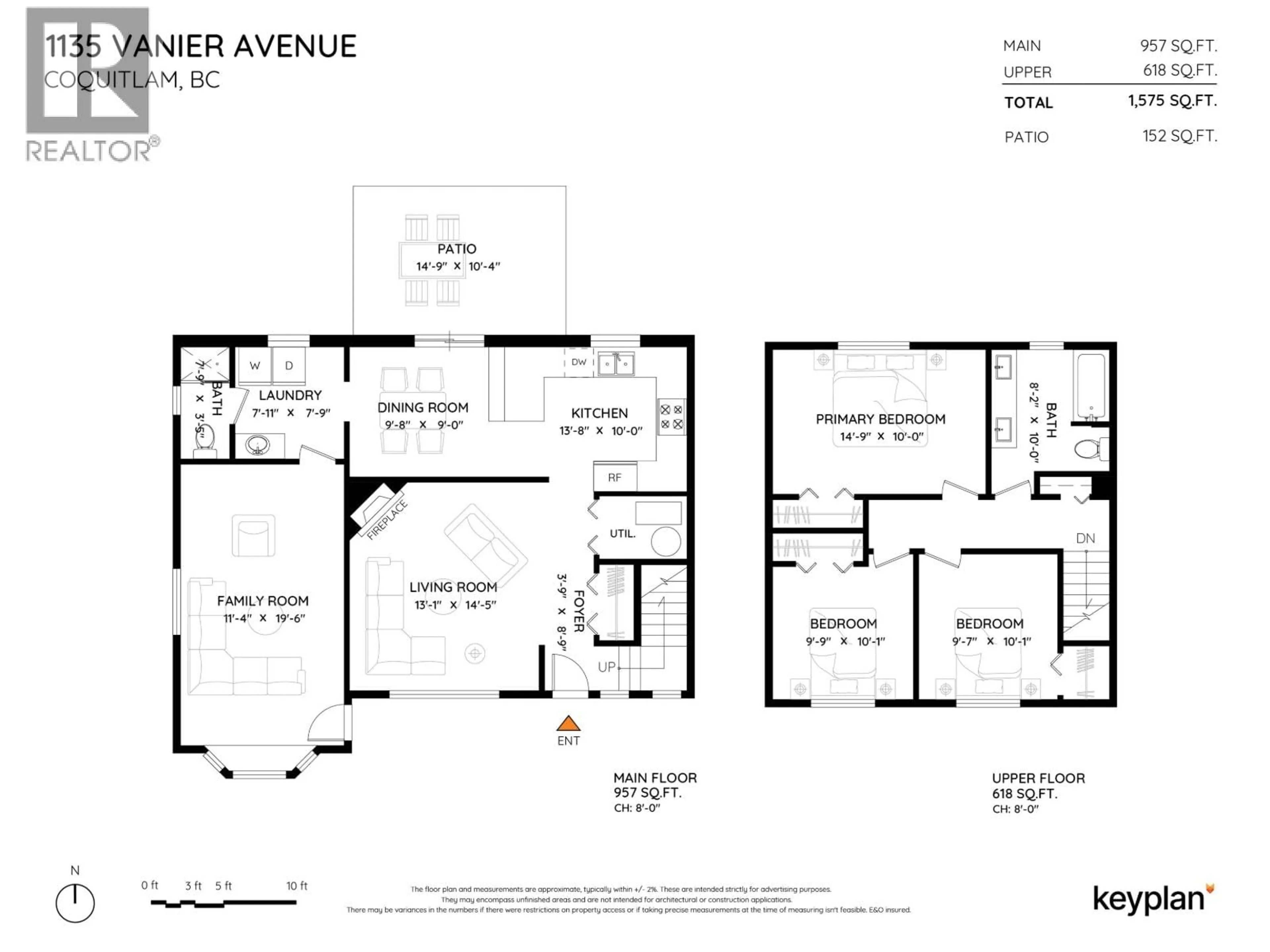 Floor plan for 1135 VANIER AVENUE, Coquitlam British Columbia V3K2S9