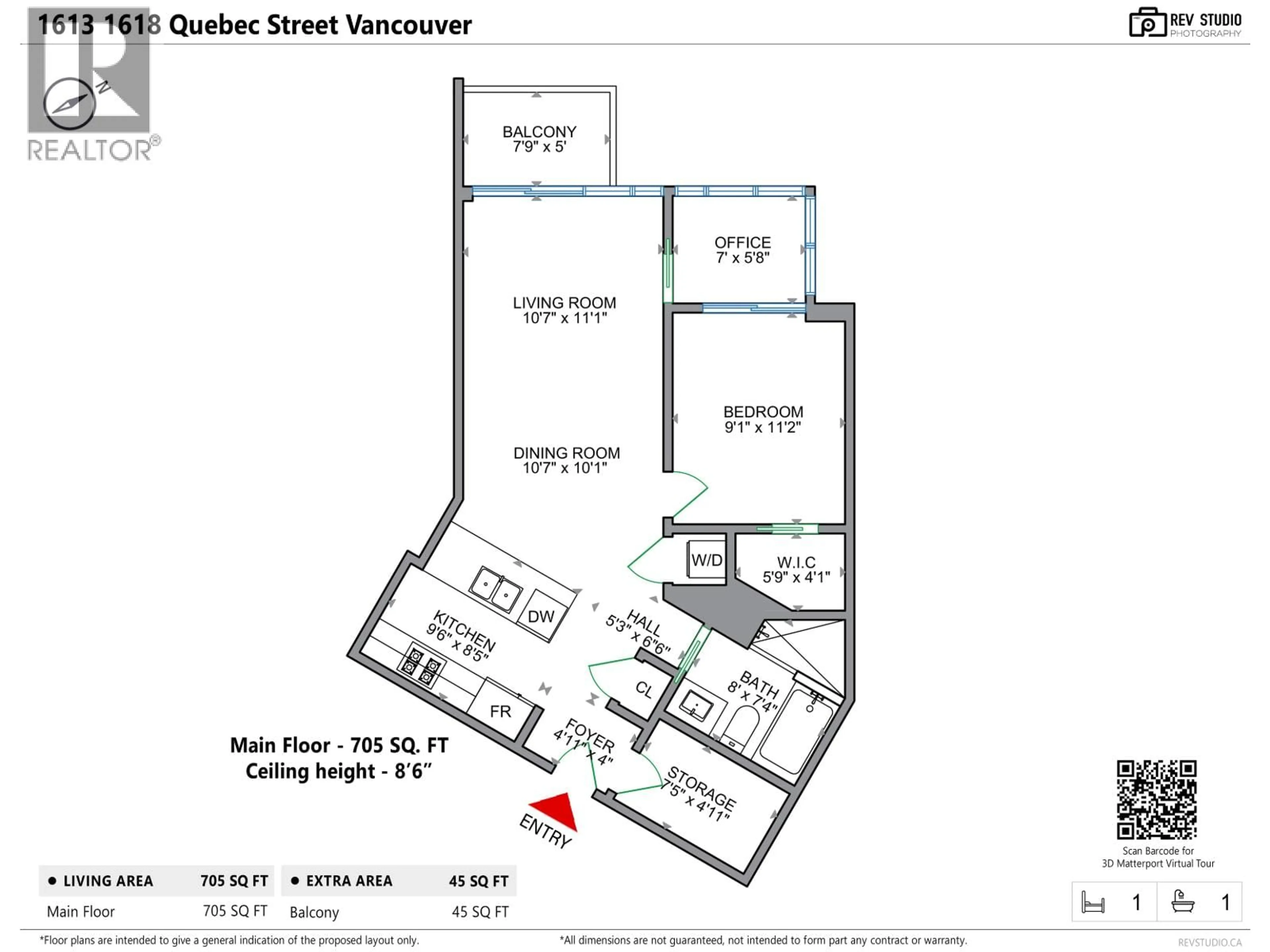 Floor plan for 1613 - 1618 QUEBEC STREET, Vancouver British Columbia V6A0C5