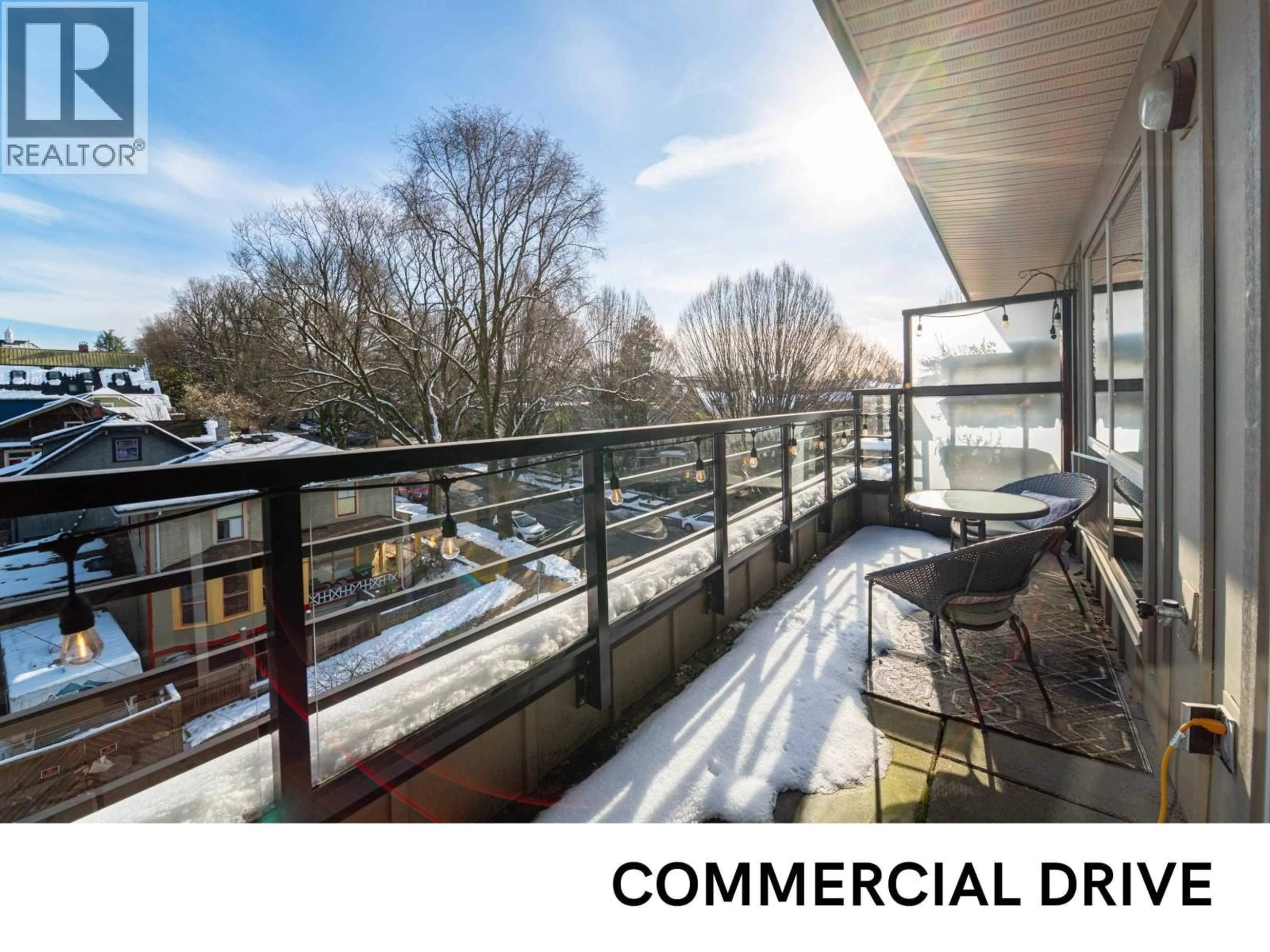 A pic from outside/outdoor area/front of a property/back of a property/a pic from drone, city buildings view from balcony for PH2 - 885 SALSBURY DRIVE, Vancouver British Columbia V5L4A3