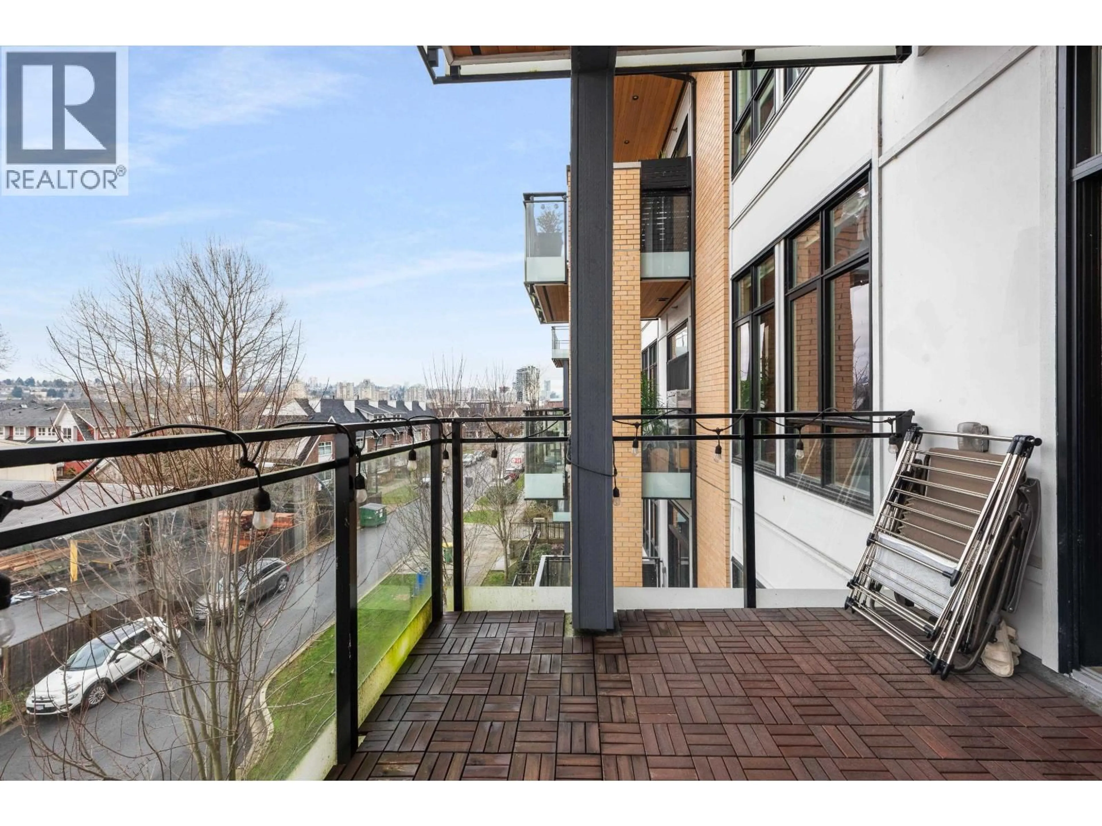 Balcony in the apartment, city buildings view from balcony for 303 - 300 SALTER STREET, New Westminster British Columbia V3M0L9