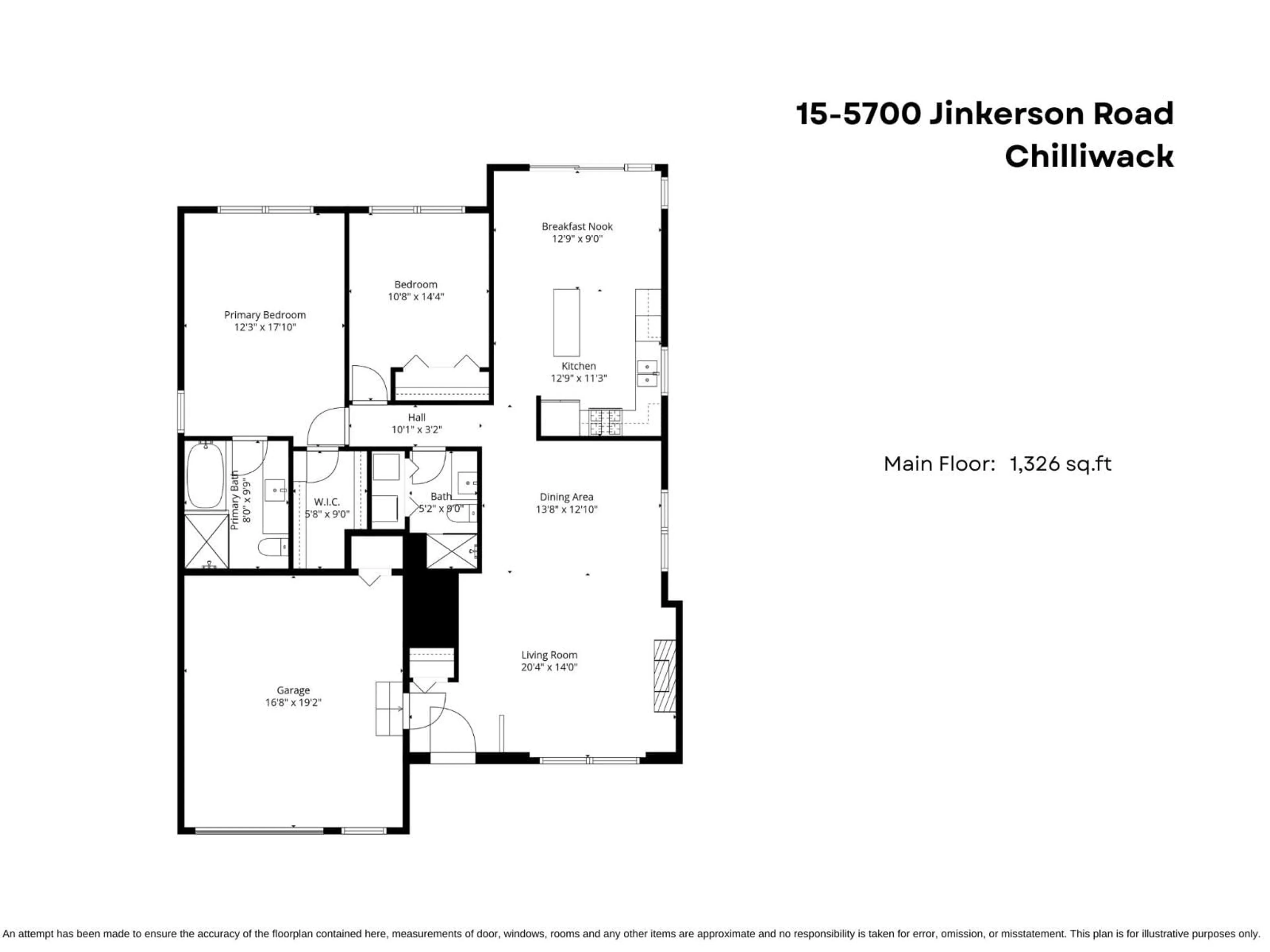 Floor plan for 15 - 5700 JINKERSON ROAD, Chilliwack British Columbia V2R5N6