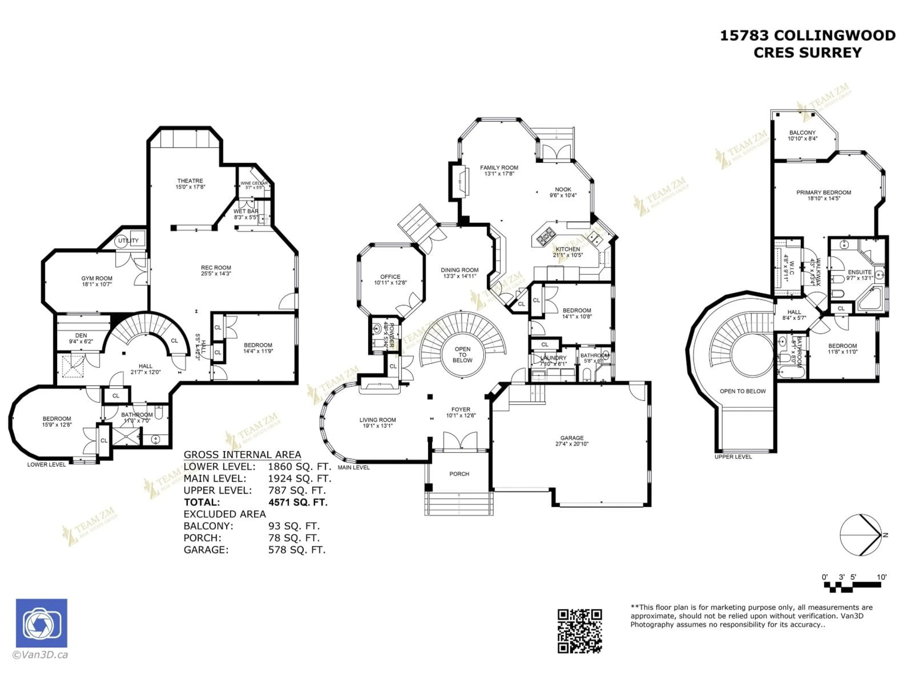Floor plan for 15783 COLLINGWOOD CRESCENT, Surrey British Columbia V3Z0J3