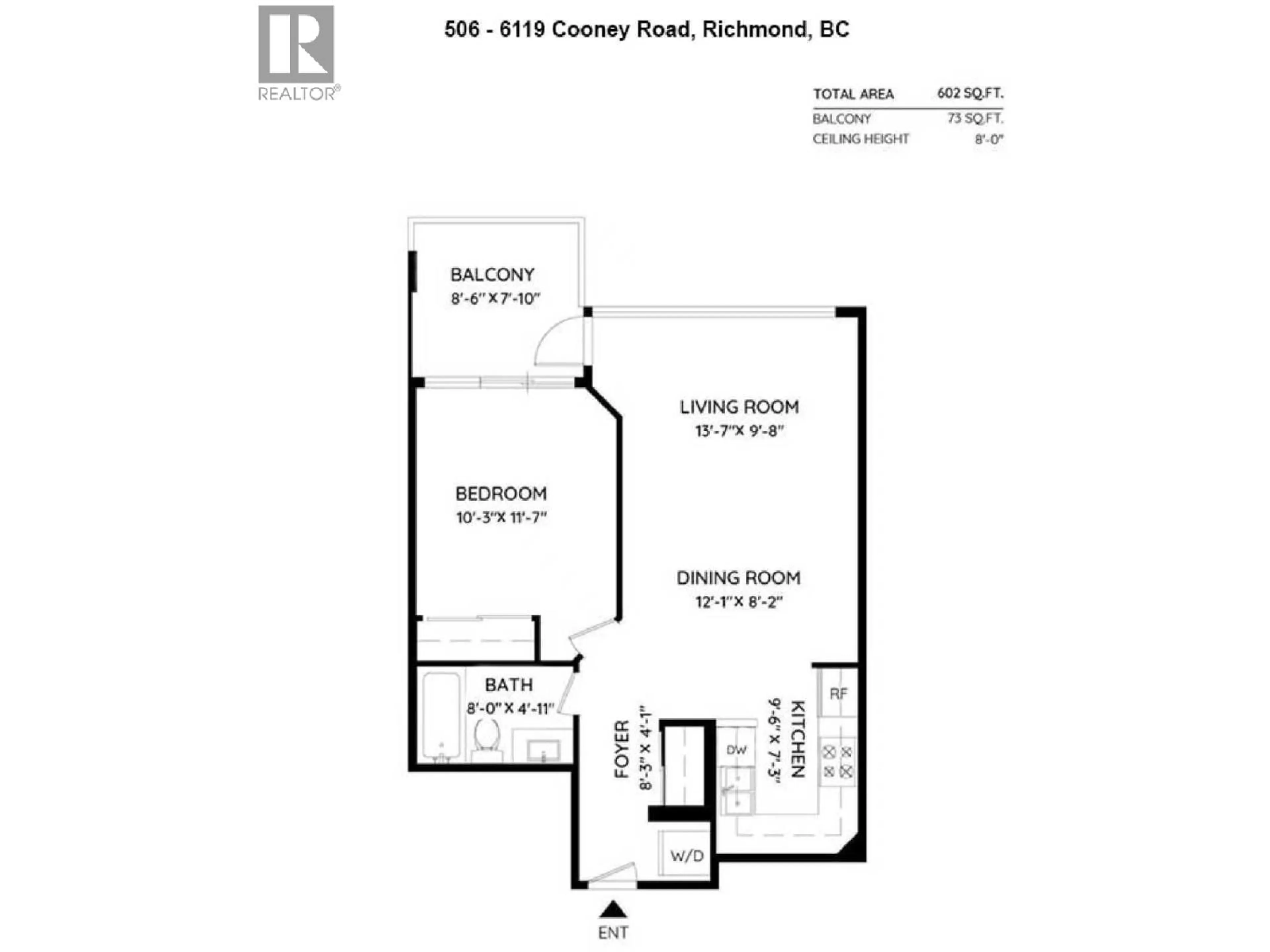 Floor plan for 506 - 6119 COONEY ROAD, Richmond British Columbia V6Y4B7