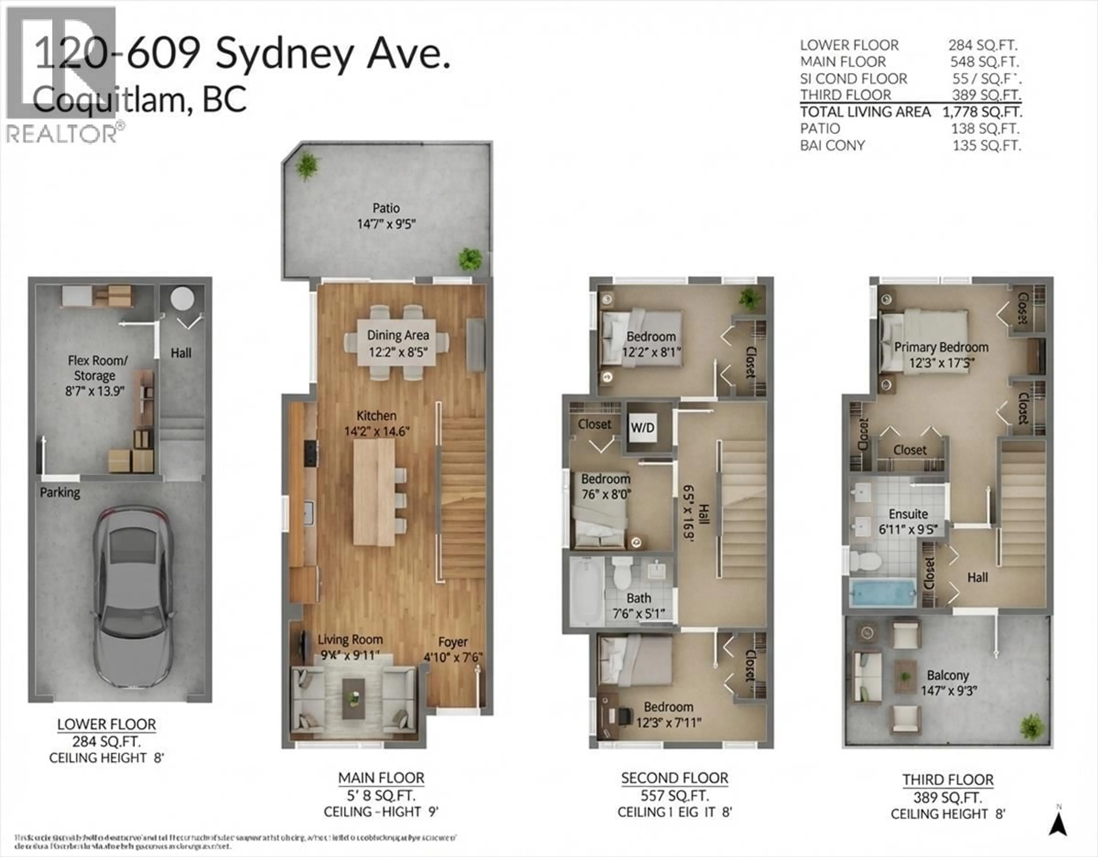 Floor plan for 120 - 609 SYDNEY AVENUE, Coquitlam British Columbia V3K3K1