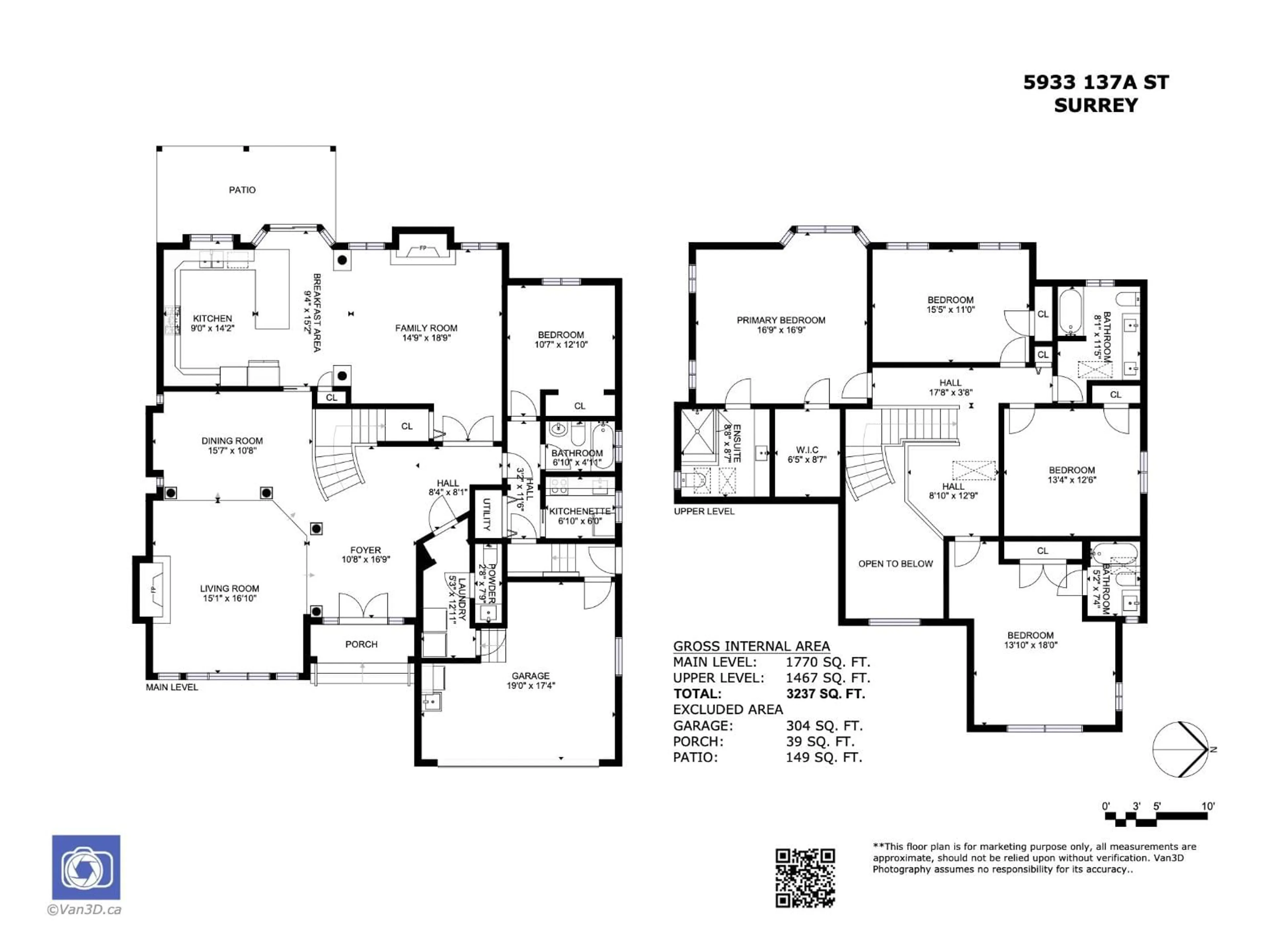 Floor plan for 5933 137A STREET, Surrey British Columbia V3X3K9