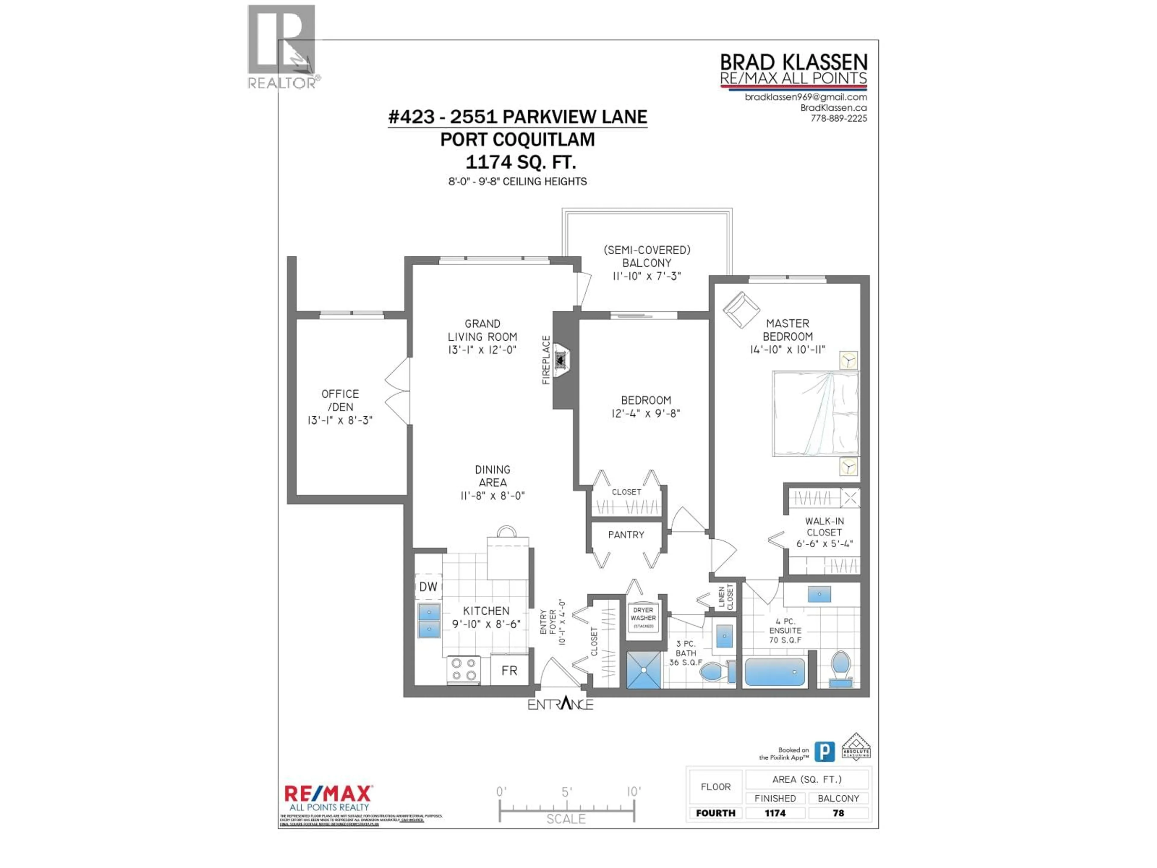 Floor plan for 423 - 2551 PARKVIEW LANE, Port Coquitlam British Columbia V3C6J8