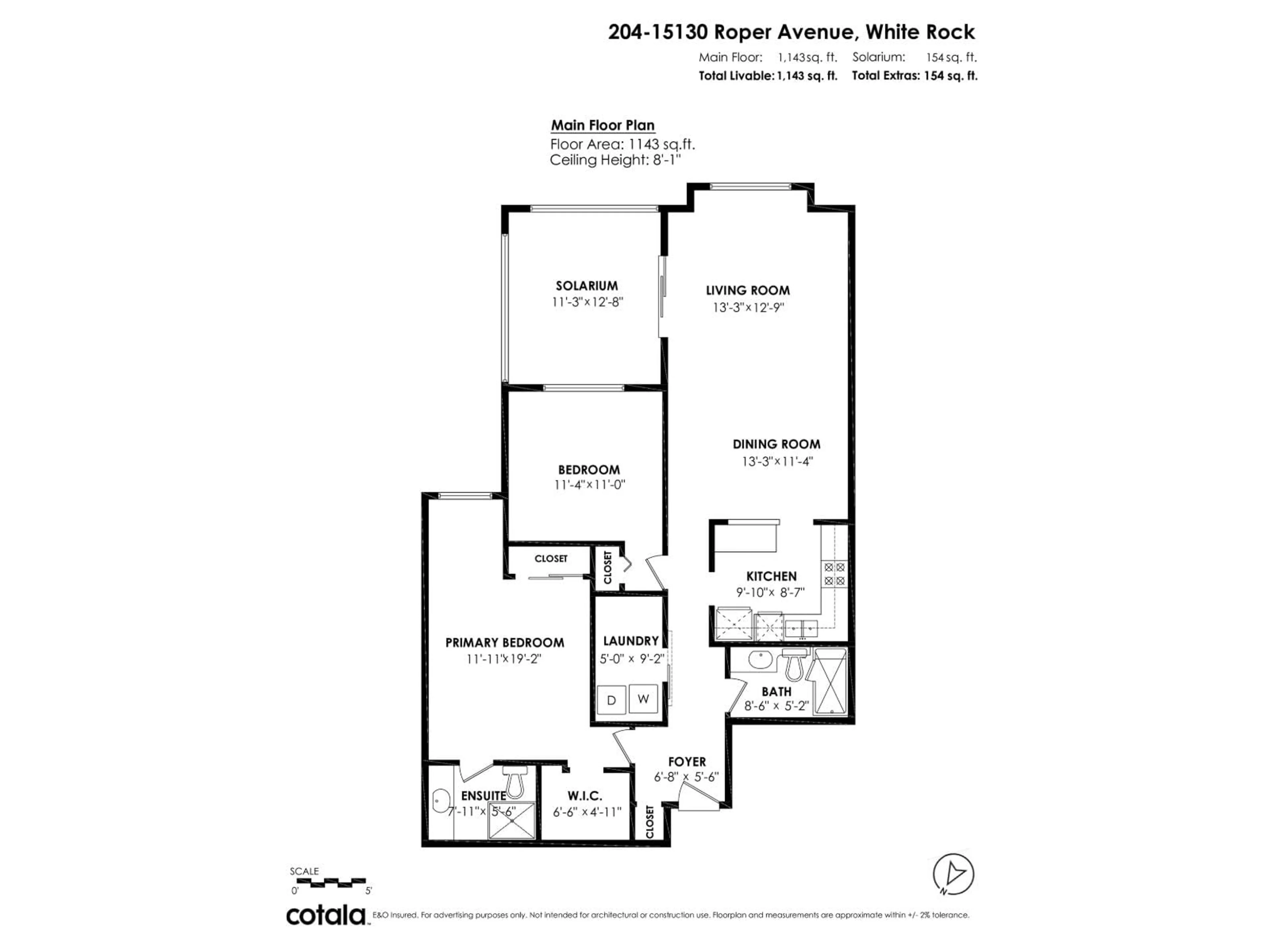 Floor plan for 204 - 15130 ROPER AVENUE, White Rock British Columbia V4B2E7