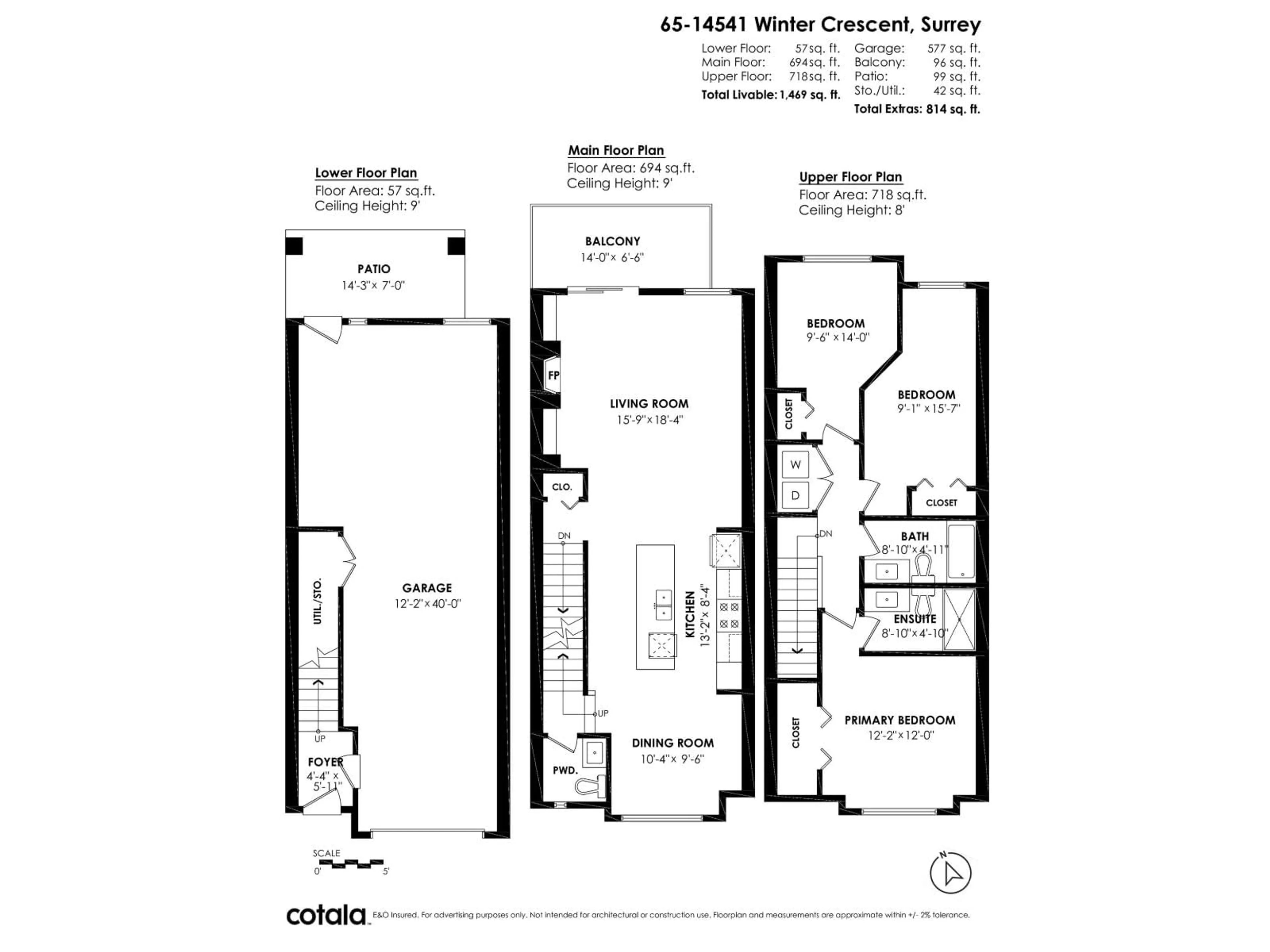 Floor plan for 65 - 14541 WINTER CRESCENT, Surrey British Columbia V4P0G5