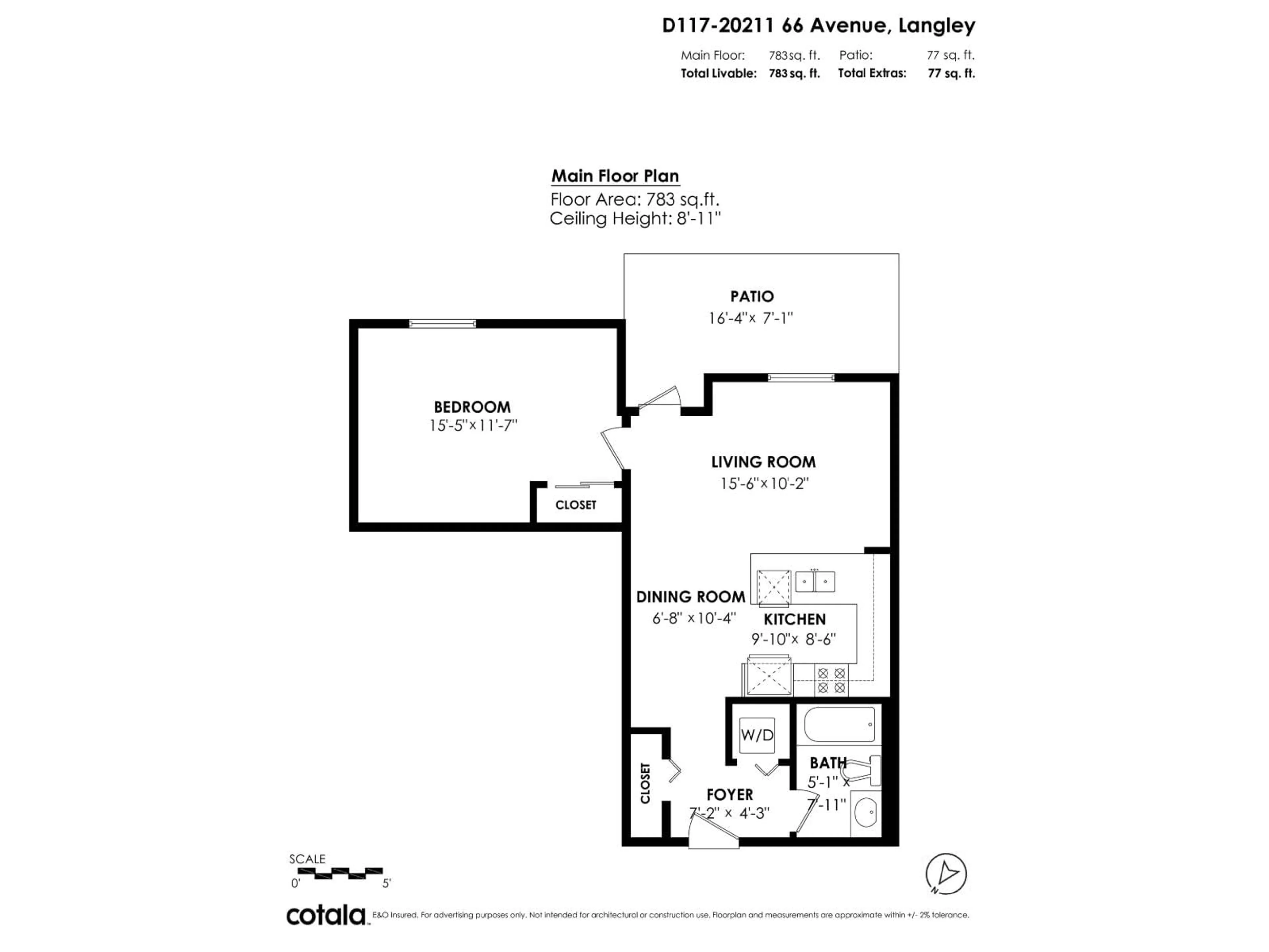 Floor plan for D117 - 20211 66 AVENUE, Langley British Columbia V2Y0L4