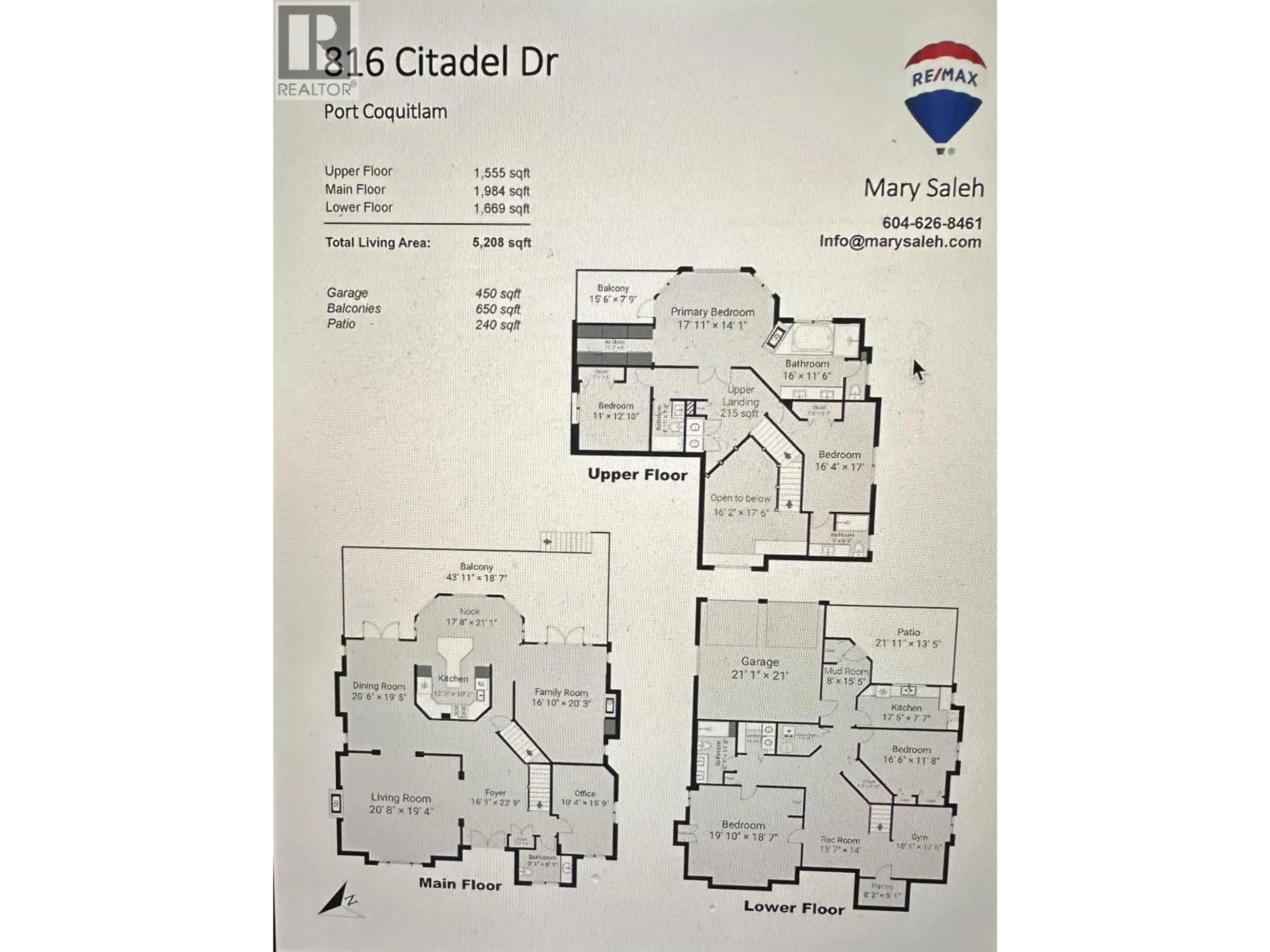 Floor plan for 816 CITADEL DRIVE, Port Coquitlam British Columbia V3C6B1