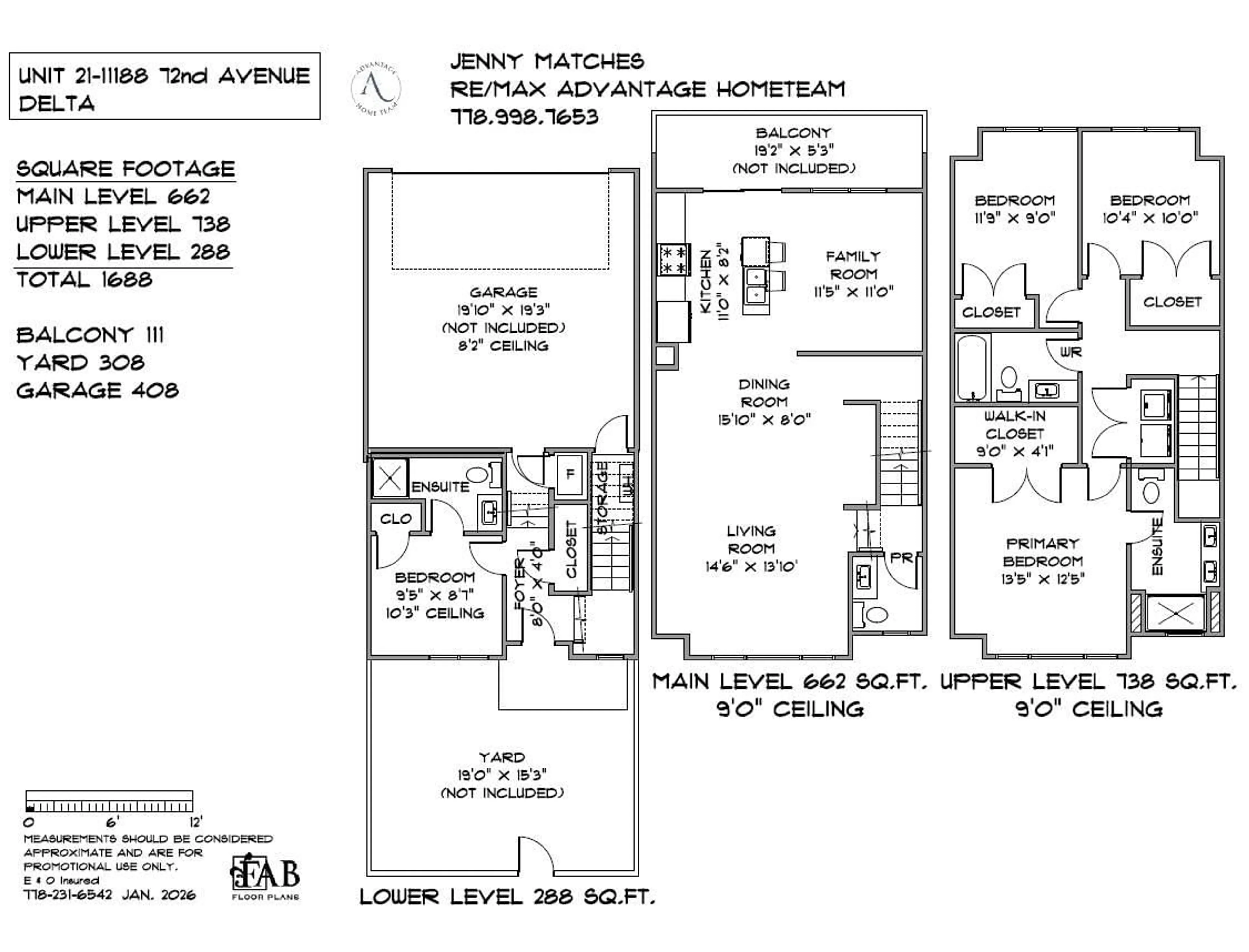 Floor plan for 21 - 11188 72 AVENUE, Delta British Columbia V4E0A5