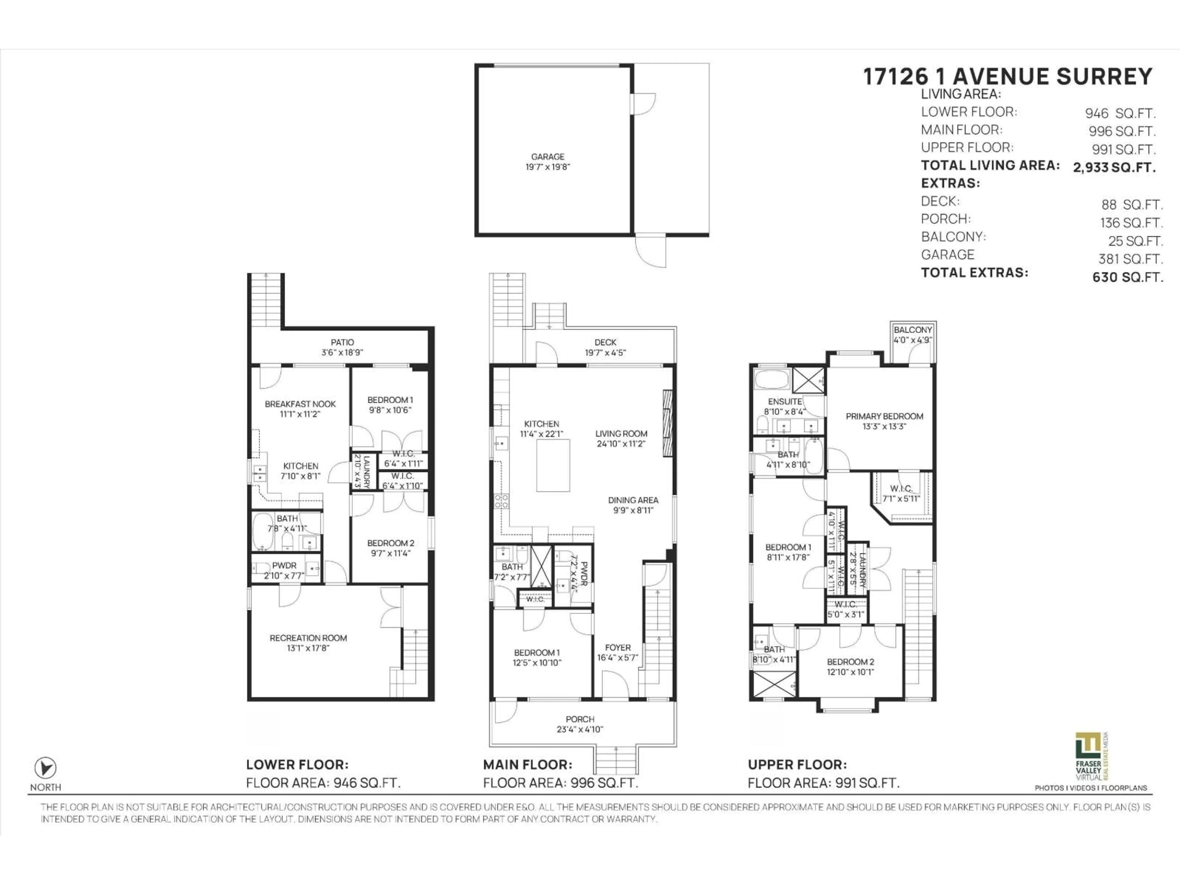 Floor plan for 17126 1 AVENUE, Surrey British Columbia V3Z9R2
