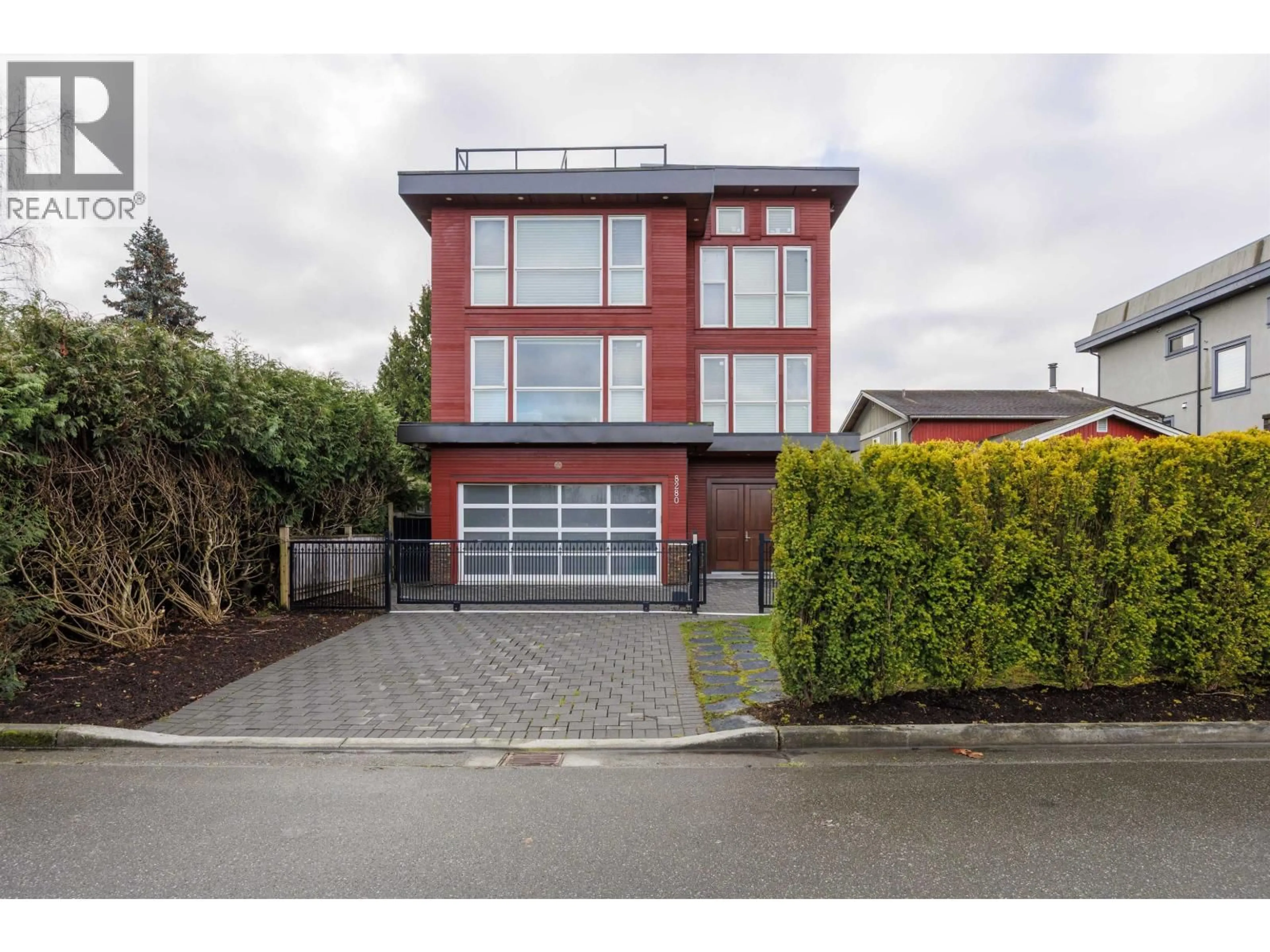 Home with brick exterior material, street for 8280 COLONIAL ROAD, Richmond British Columbia V7C4T4