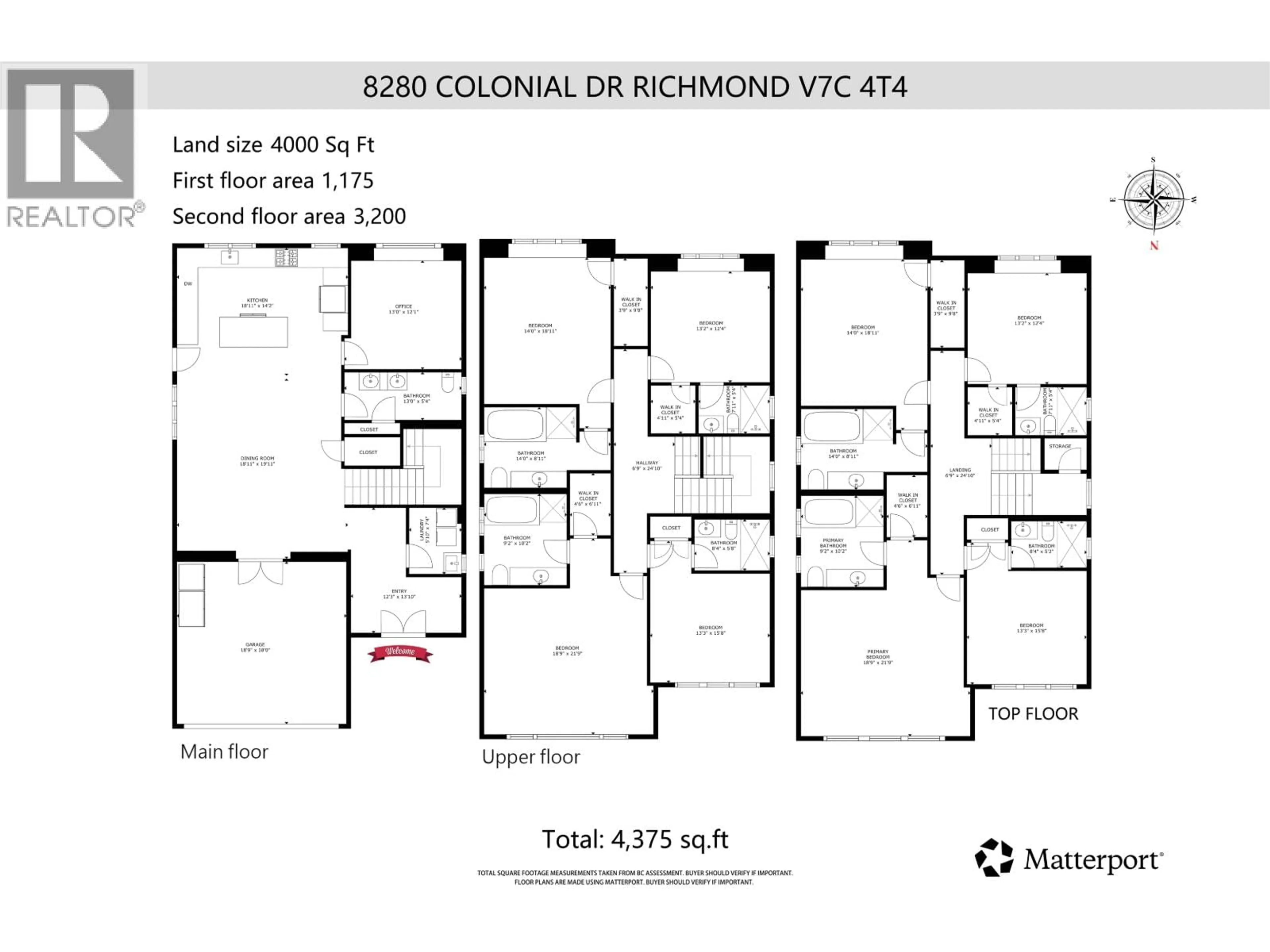 Floor plan for 8280 COLONIAL ROAD, Richmond British Columbia V7C4T4
