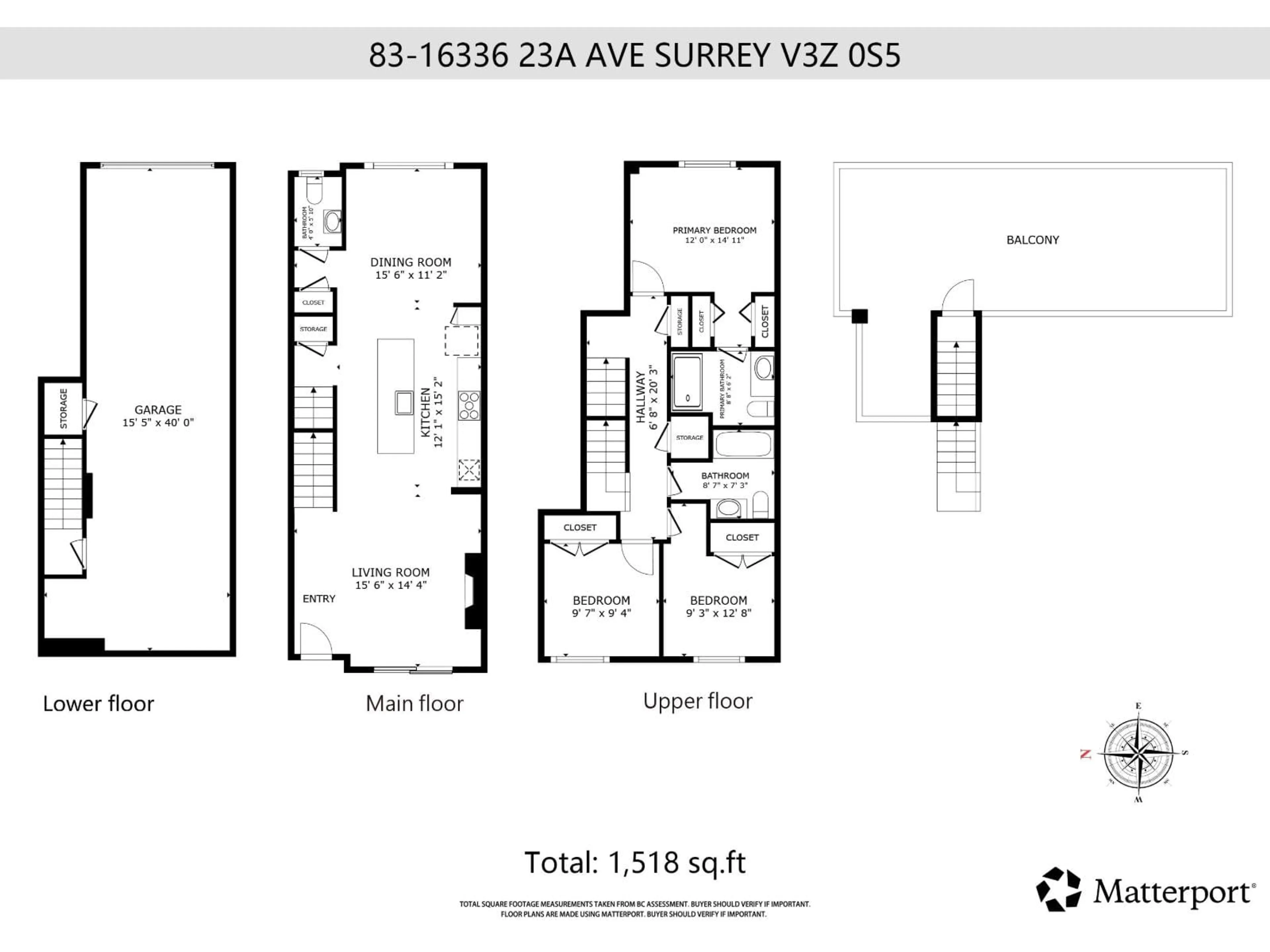 Floor plan for 83 - 16336 23A AVENUE, Surrey British Columbia V3Z0S5