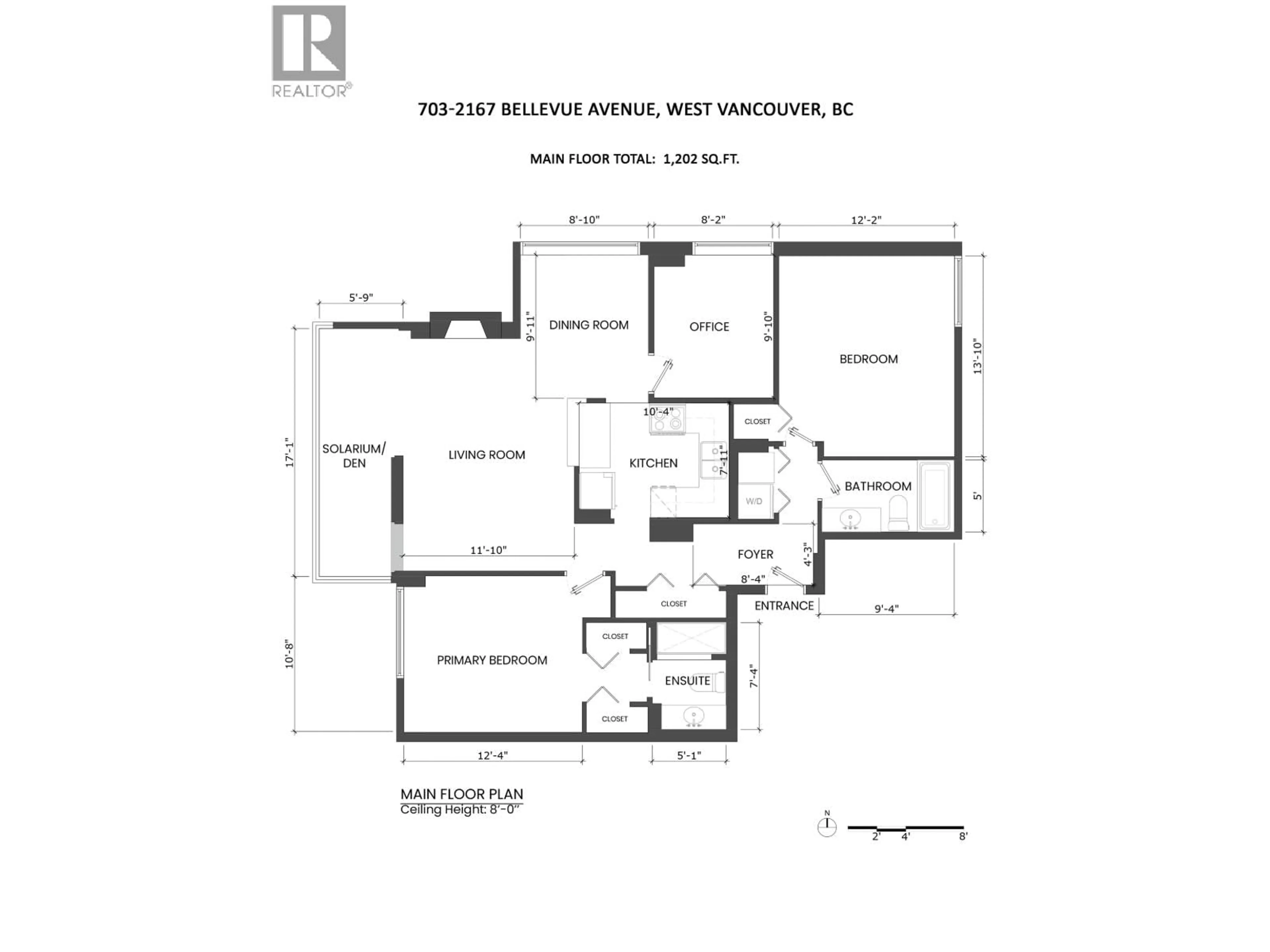Floor plan for 703 - 2167 BELLEVUE AVENUE, West Vancouver British Columbia V7V1C2