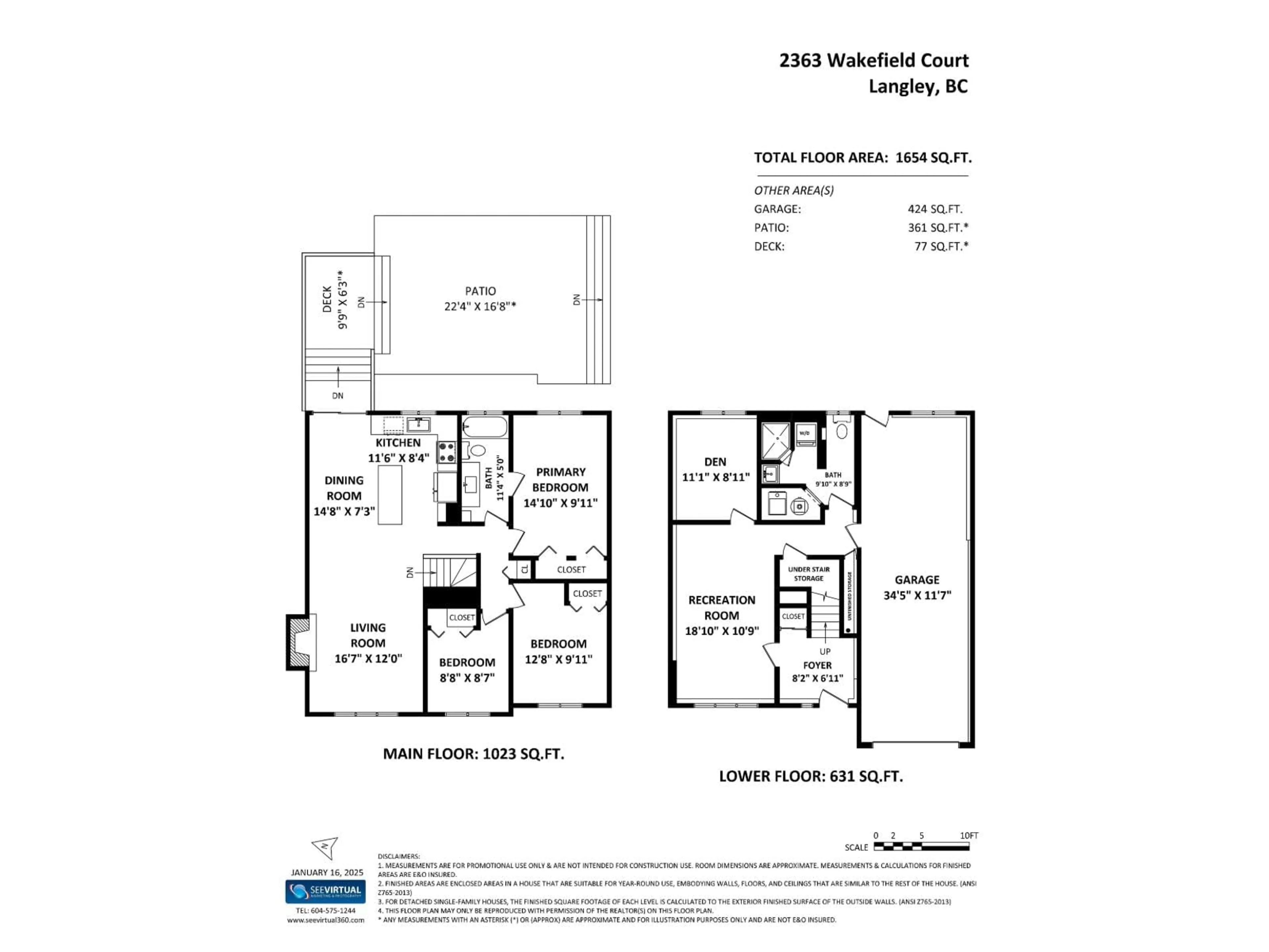 Floor plan for 2363 WAKEFIELD COURT, Langley British Columbia V2Y1E4