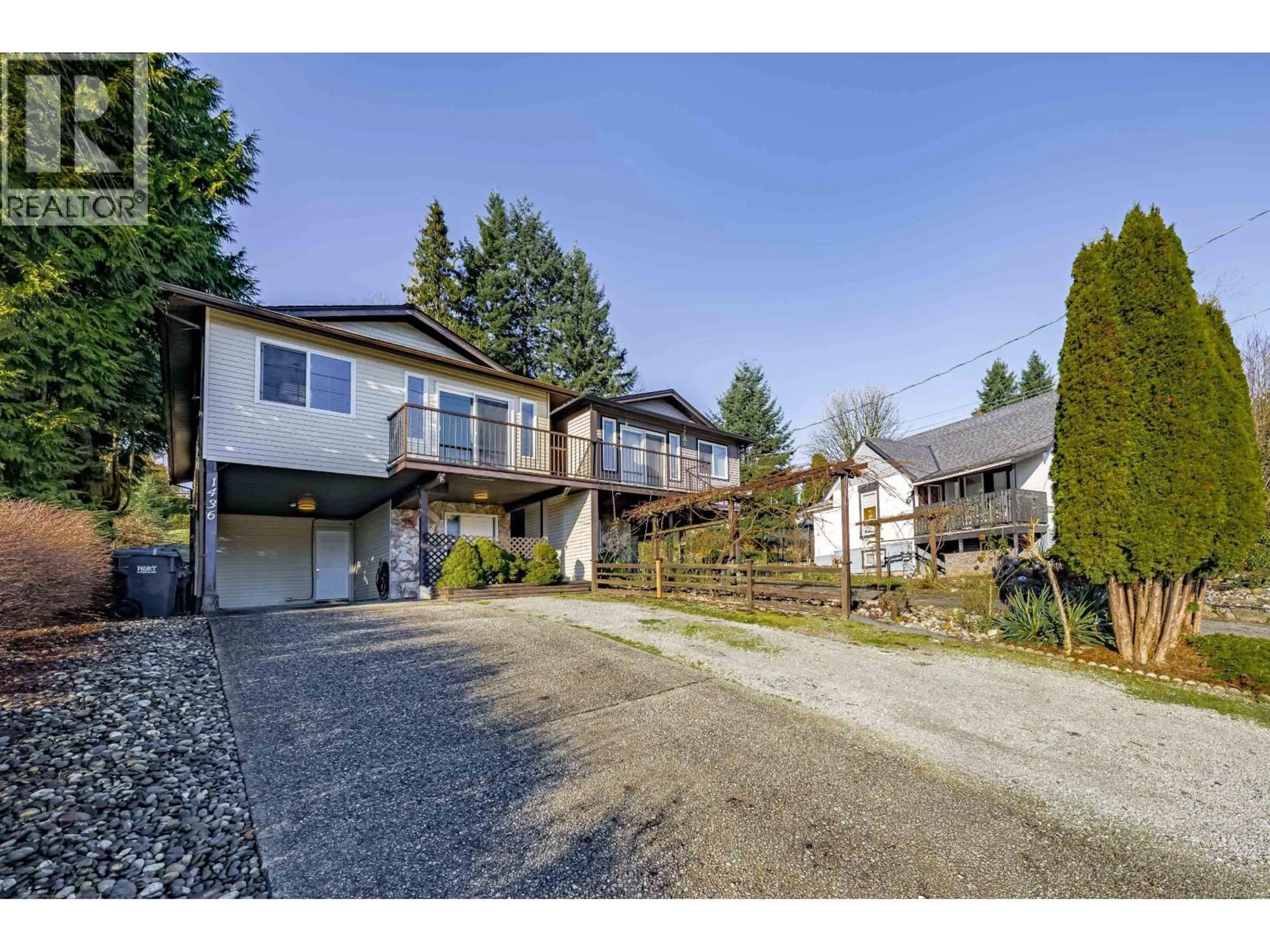 A pic from outside/outdoor area/front of a property/back of a property/a pic from drone, street for 1436 PITT RIVER ROAD, Port Coquitlam British Columbia V3C1N7