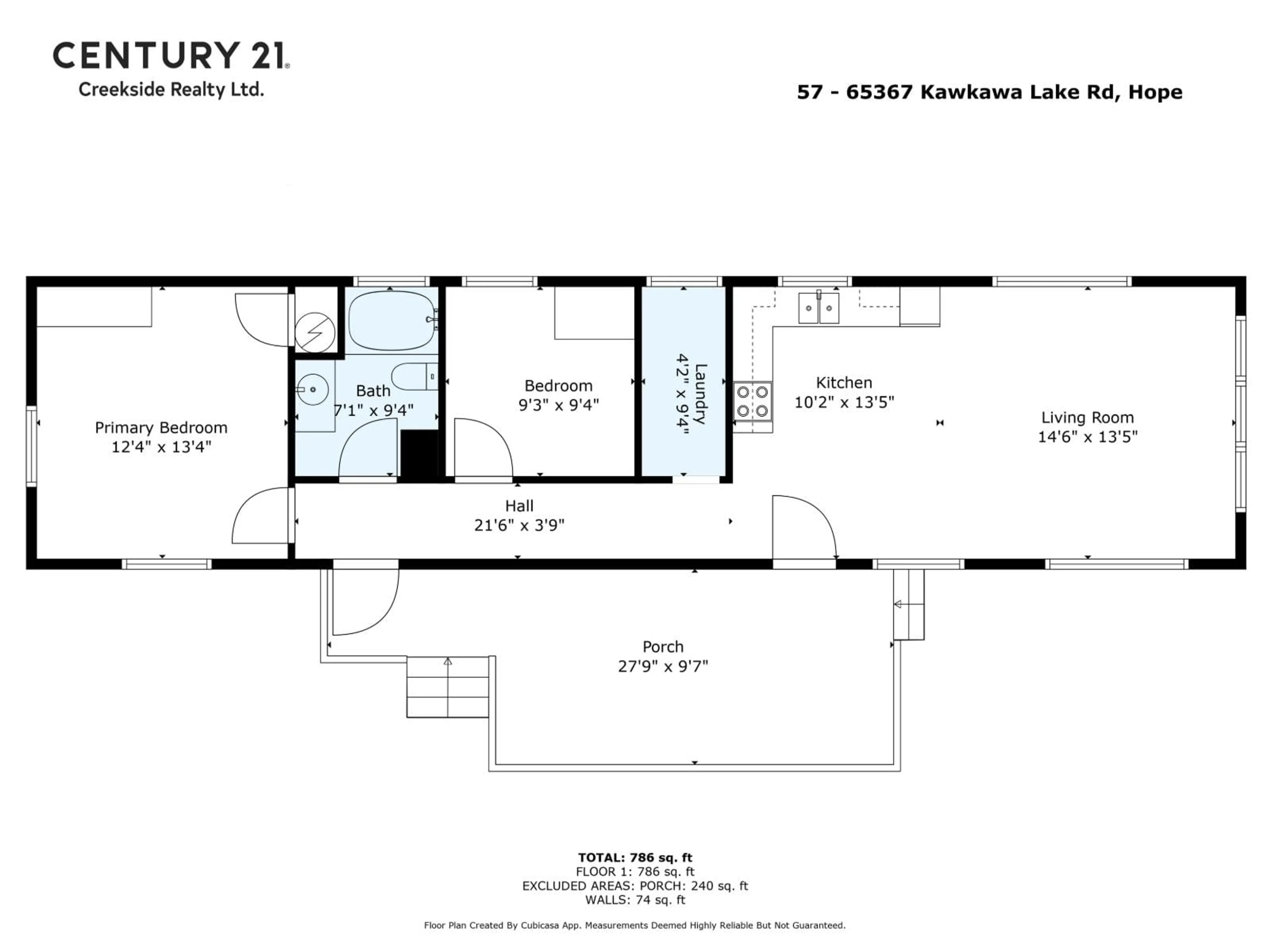Floor plan for 57 - 65367 KAWKAWA LAKE ROAD, Hope British Columbia V0X0L0