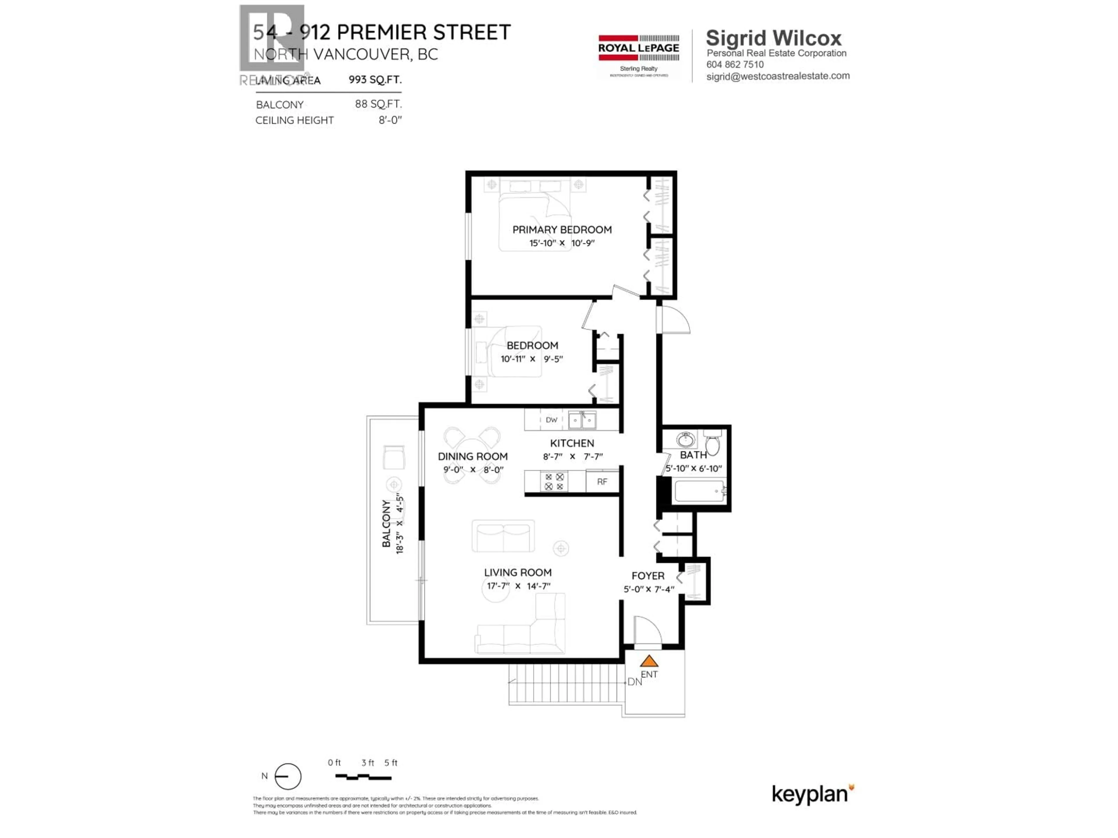 Floor plan for 54 - 912 PREMIER STREET, North Vancouver British Columbia V7J2G8