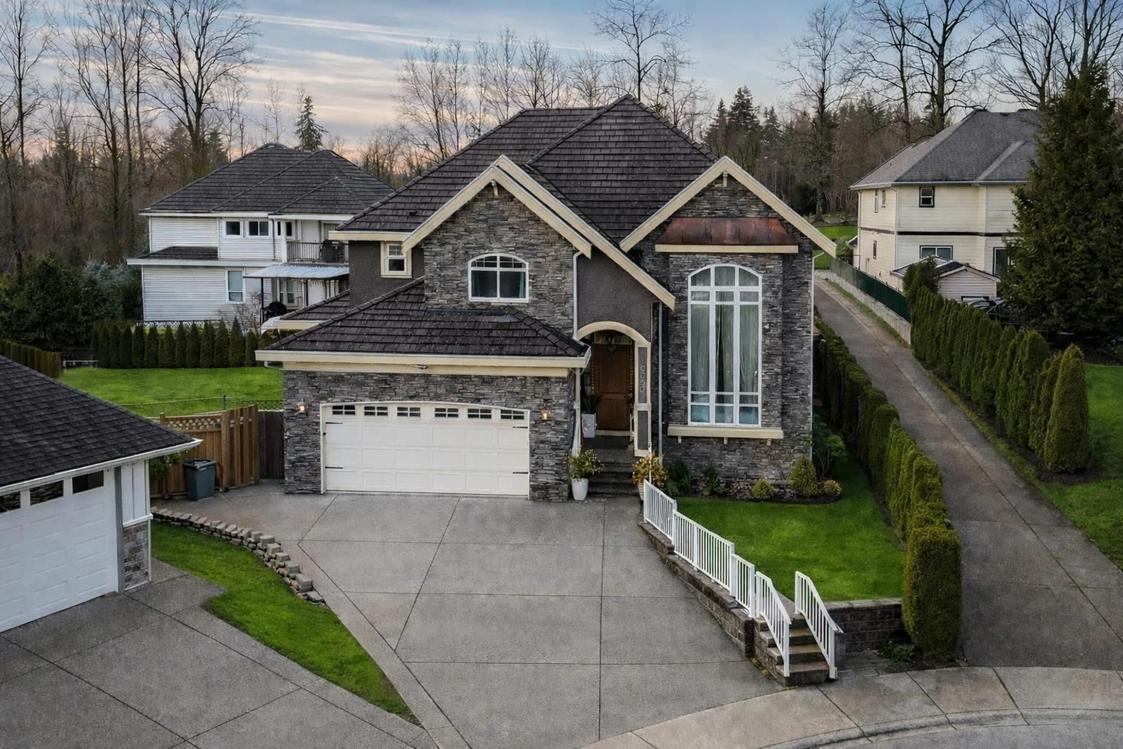 A pic from outside/outdoor area/front of a property/back of a property/a pic from drone, street for 16050 79 AVENUE, Surrey British Columbia V4N0K2