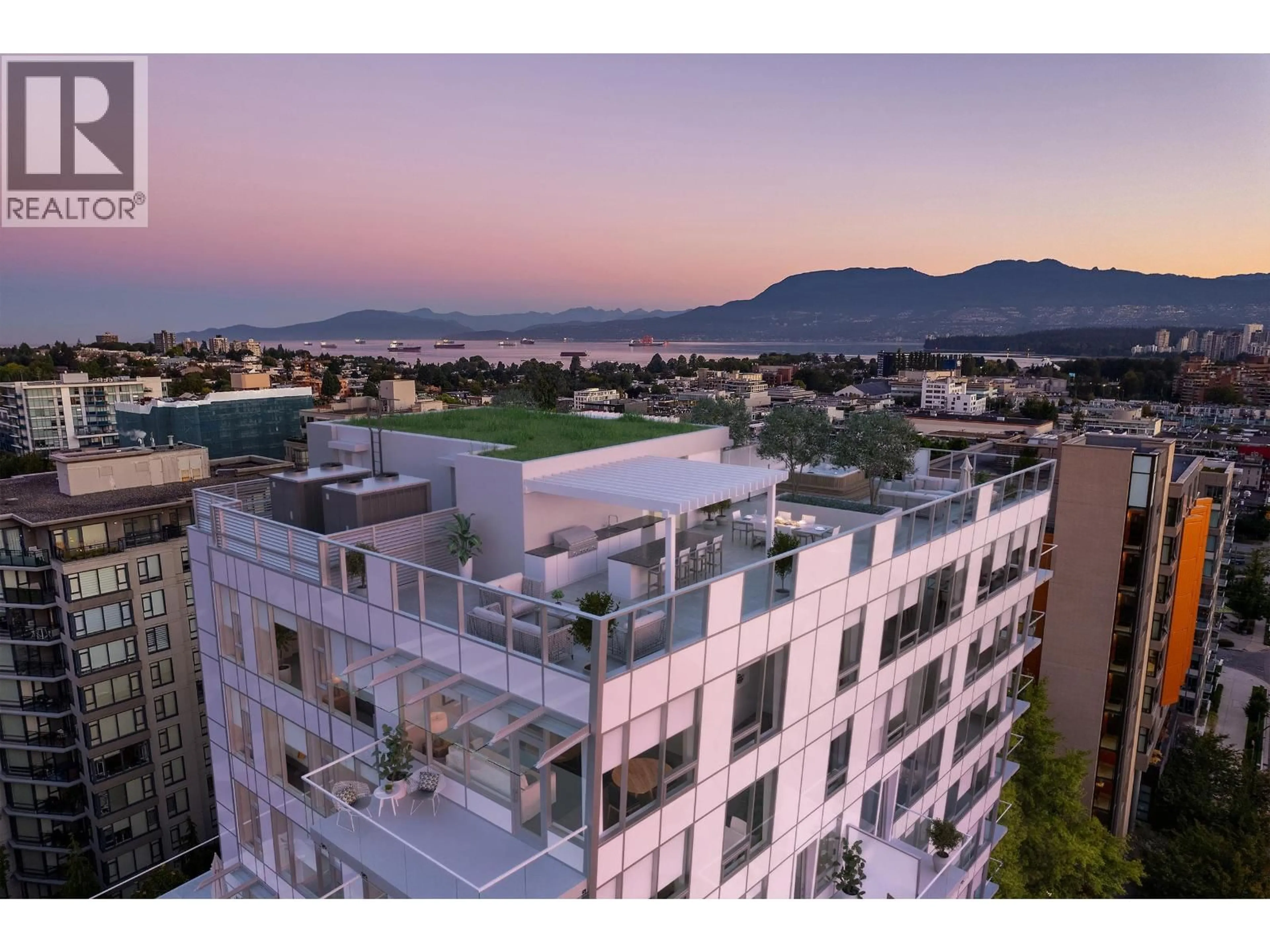 A pic from outside/outdoor area/front of a property/back of a property/a pic from drone, city buildings view from balcony for 1102 - 2323 FIR STREET, Vancouver British Columbia V6J1S5