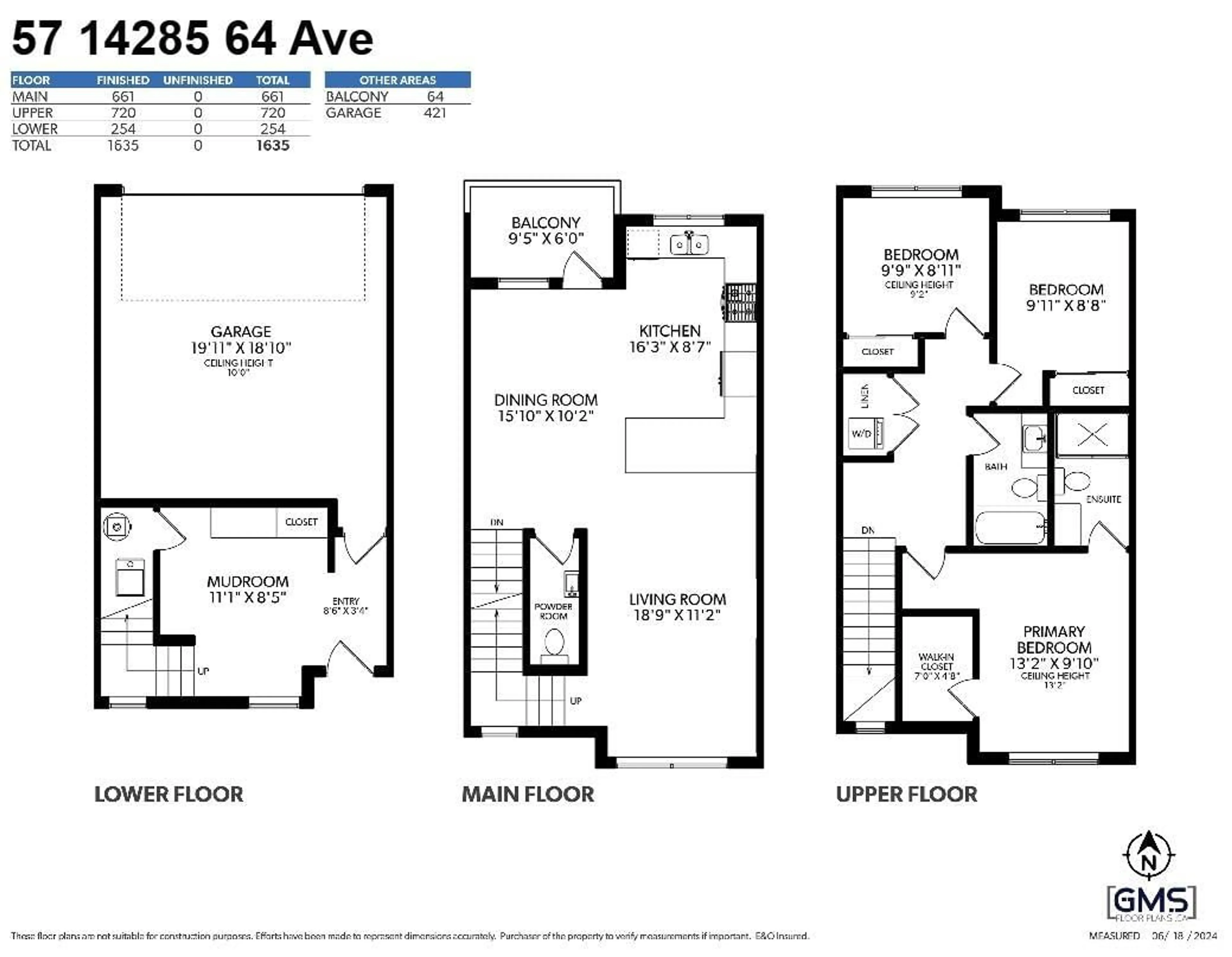 Floor plan for 57 - 14285 64 AVENUE, Surrey British Columbia V3W1Z2