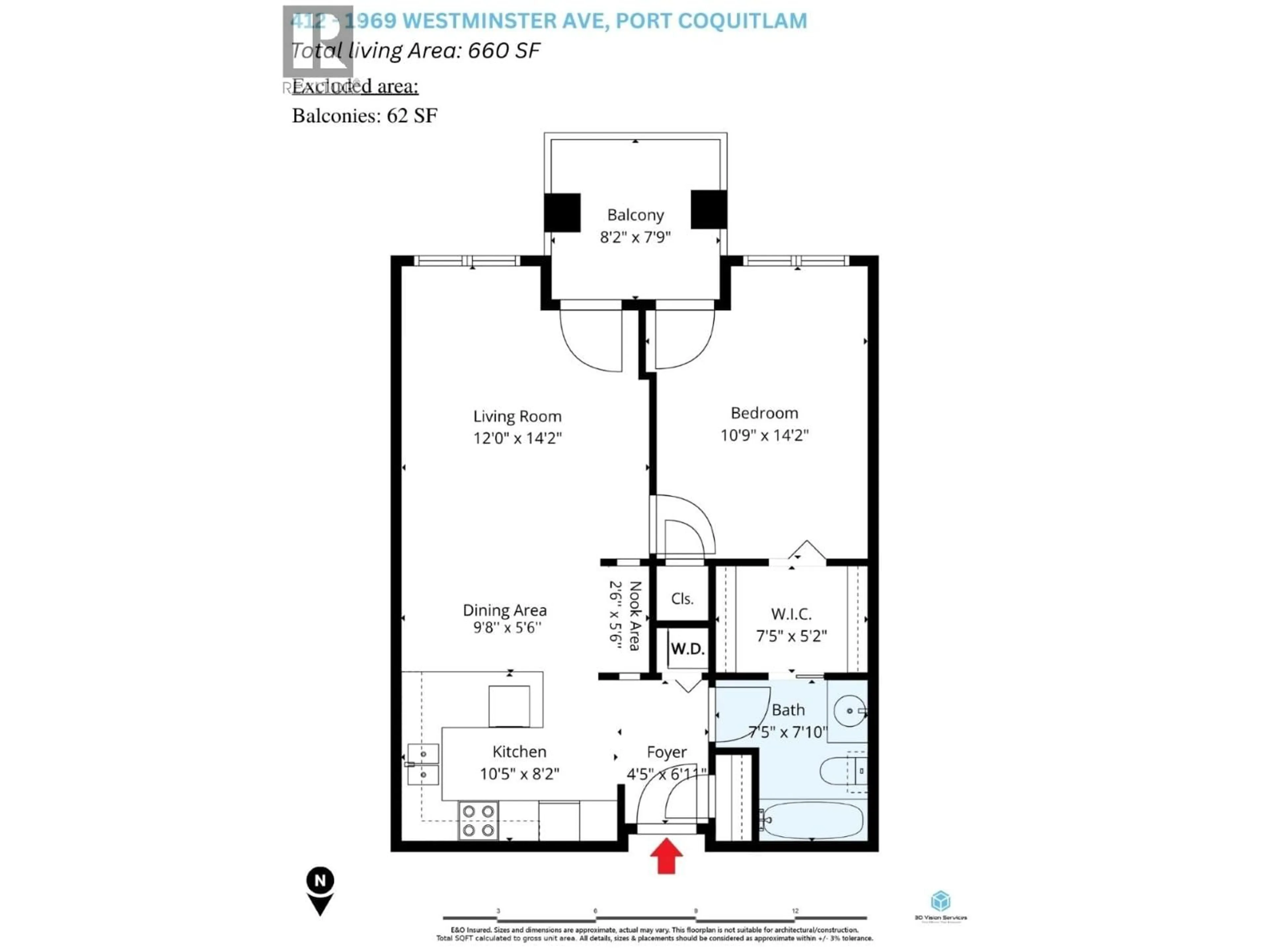 Floor plan for 412 - 1969 WESTMINSTER AVENUE, Port Coquitlam British Columbia V3B1E7