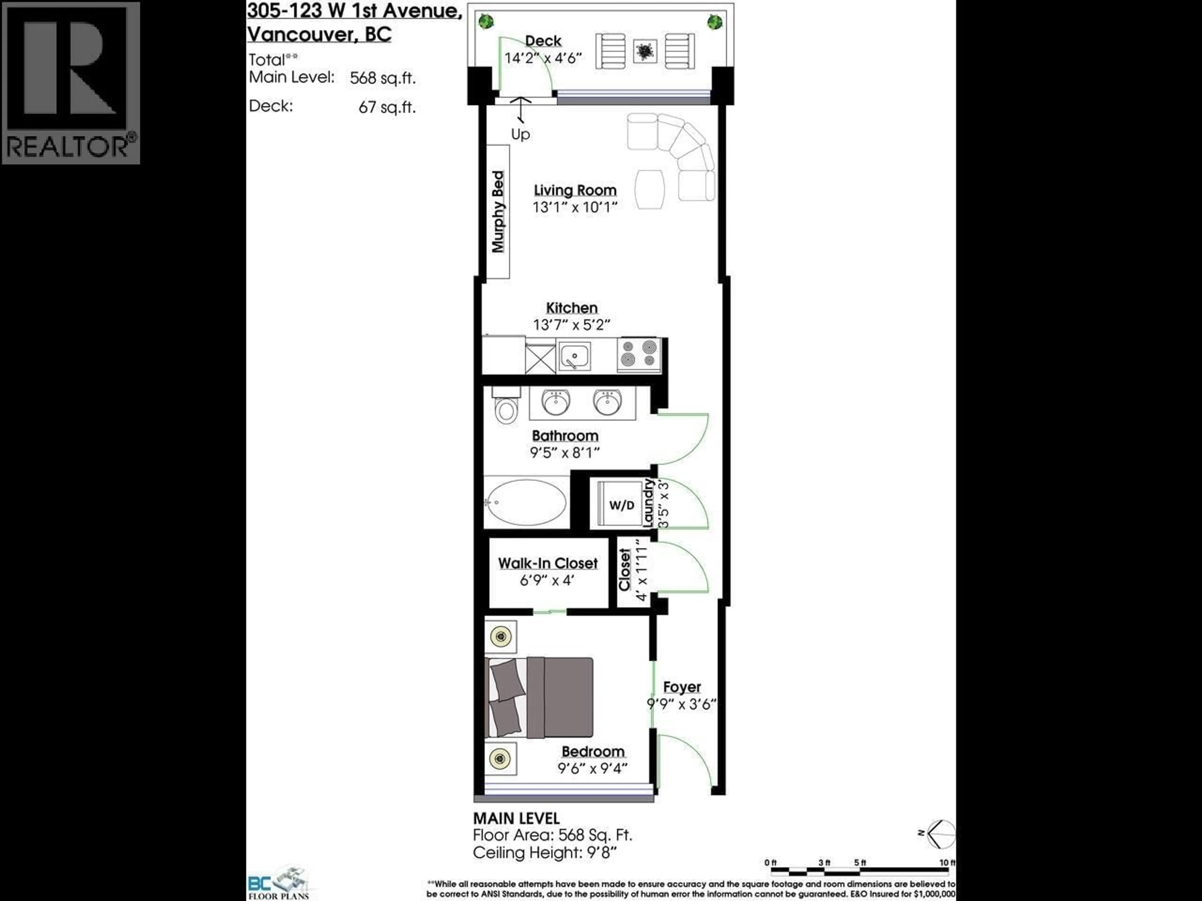 Floor plan for 305 - 123 1ST AVENUE, Vancouver British Columbia V5Y0E2